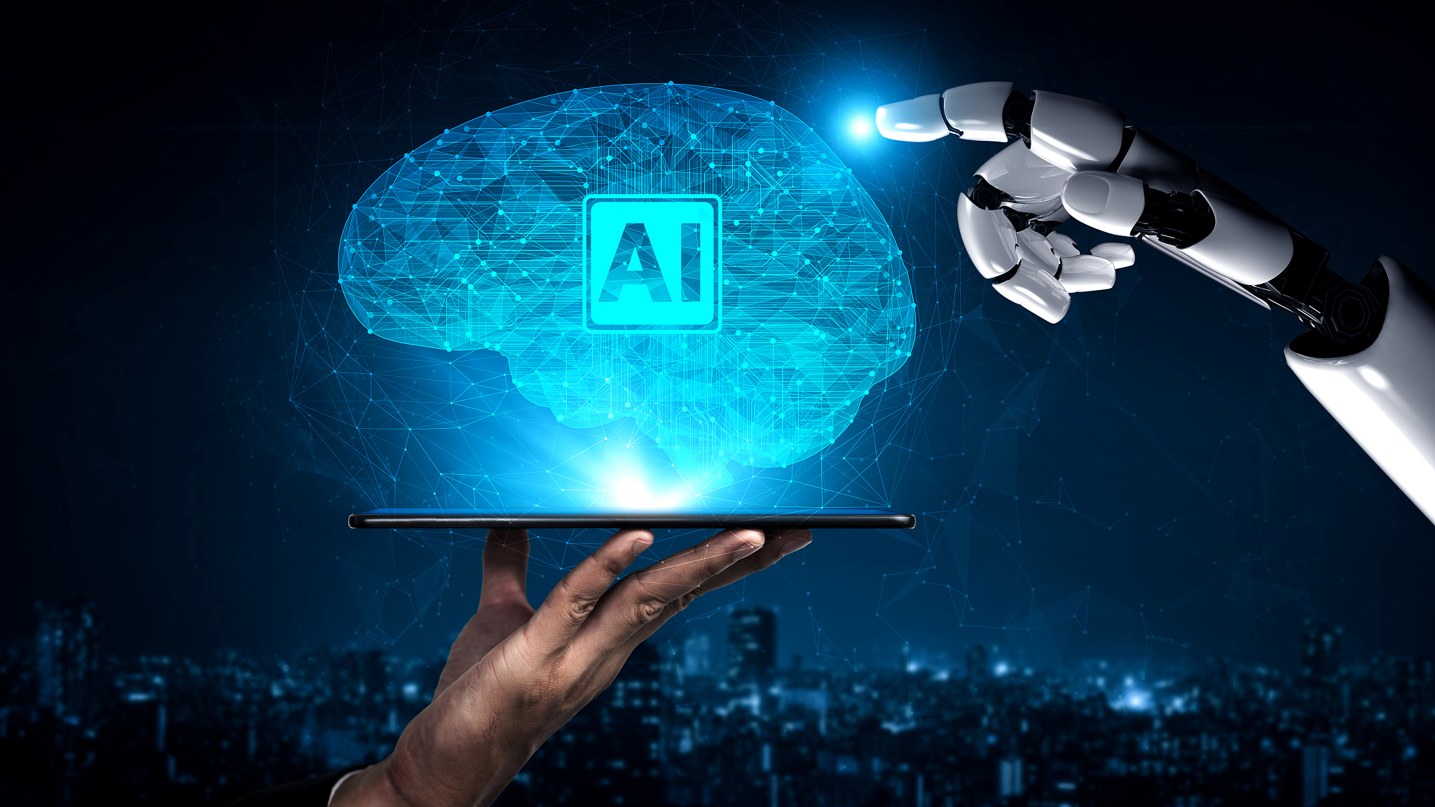 future artificial intelligence robot and cyborg.