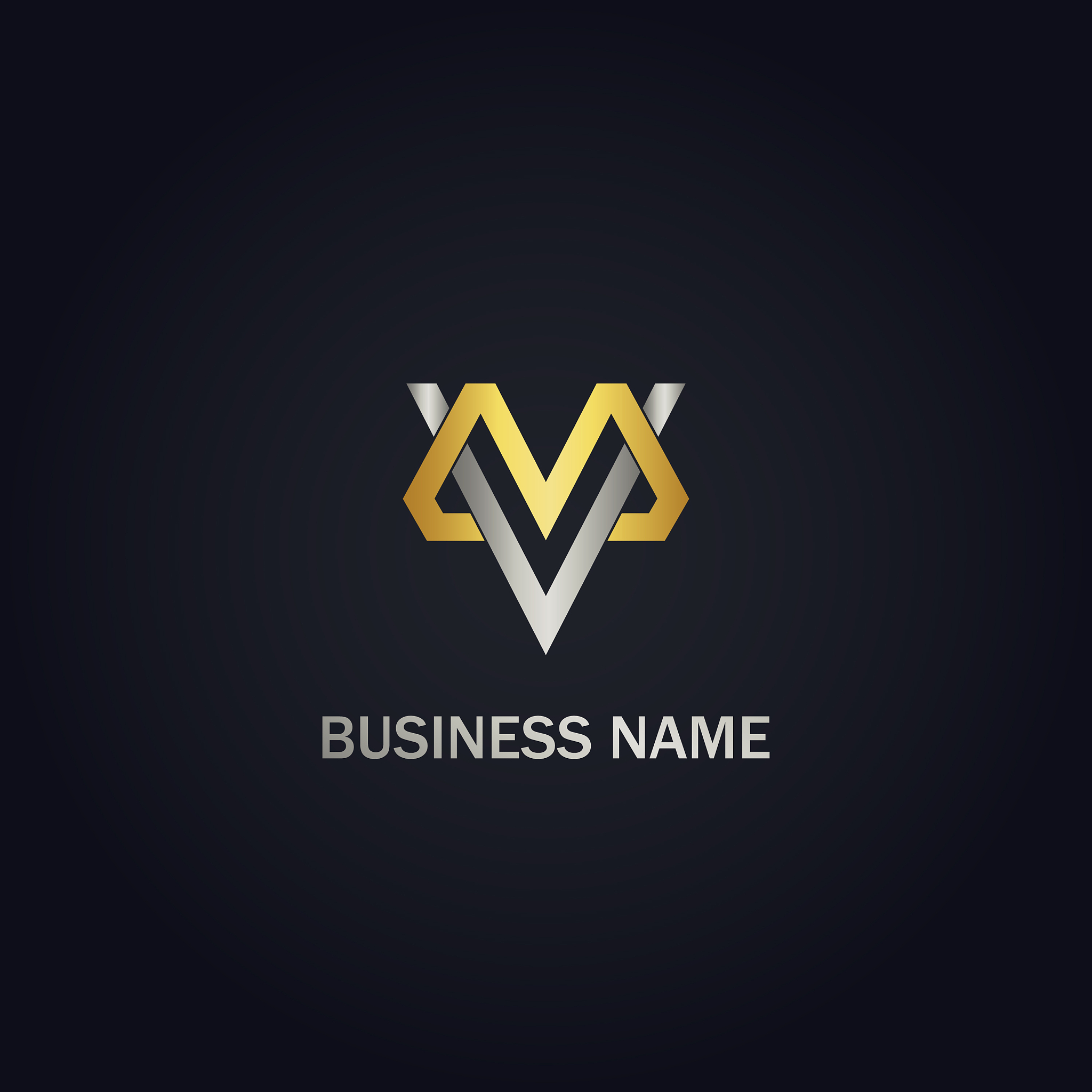 m v initial company gold logo