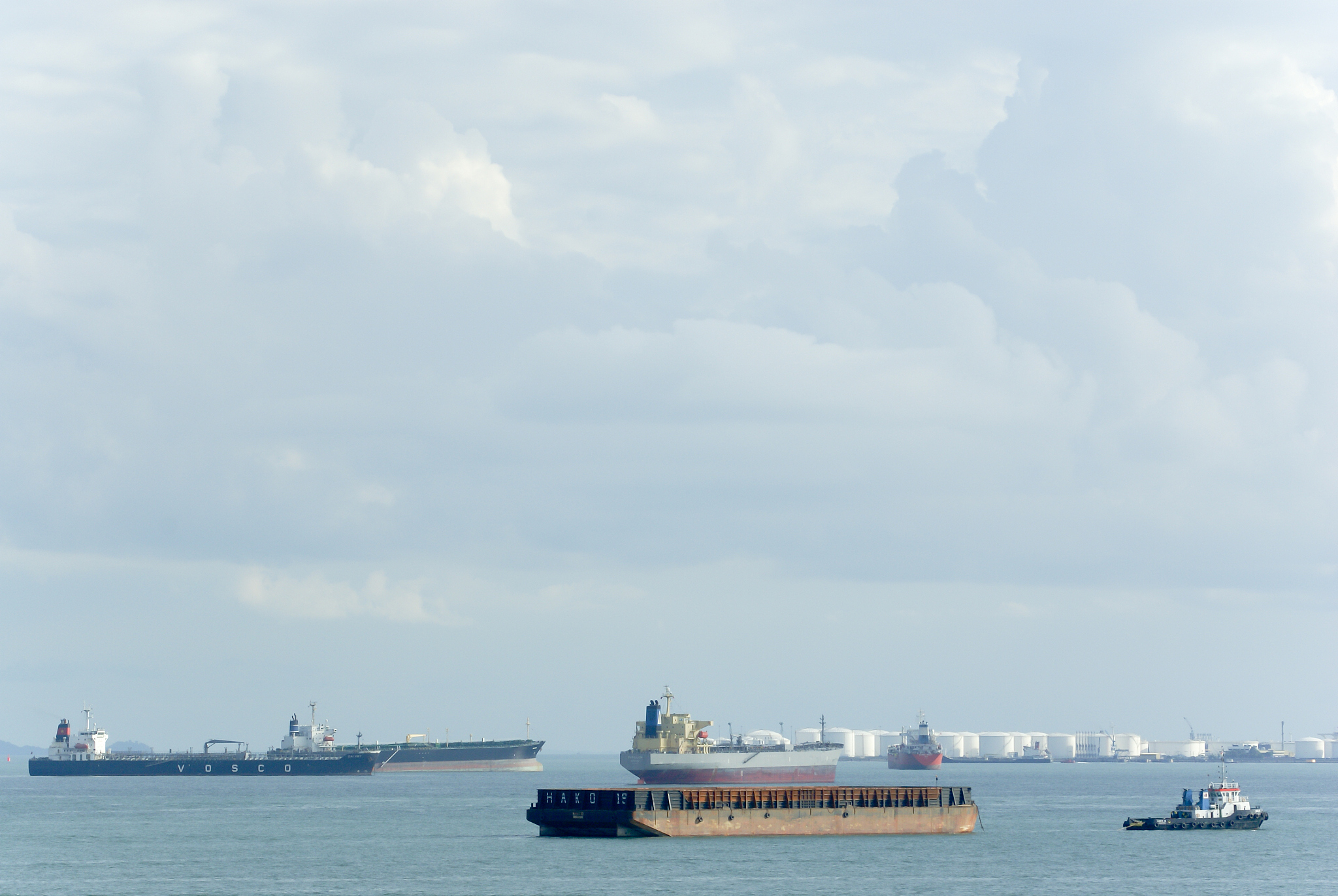 oil tankers at sea