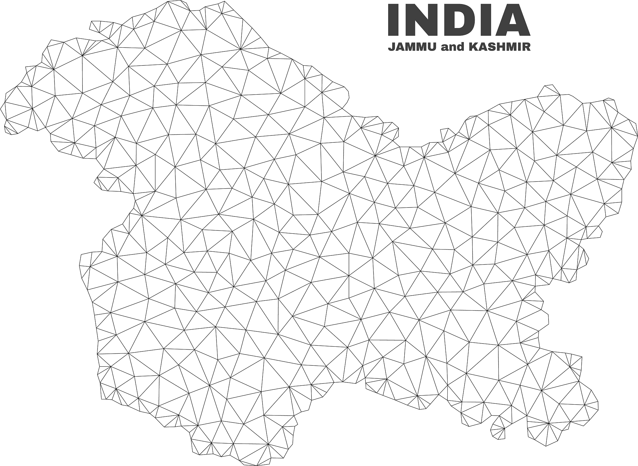 polygonal mesh jammu and kashmir state map