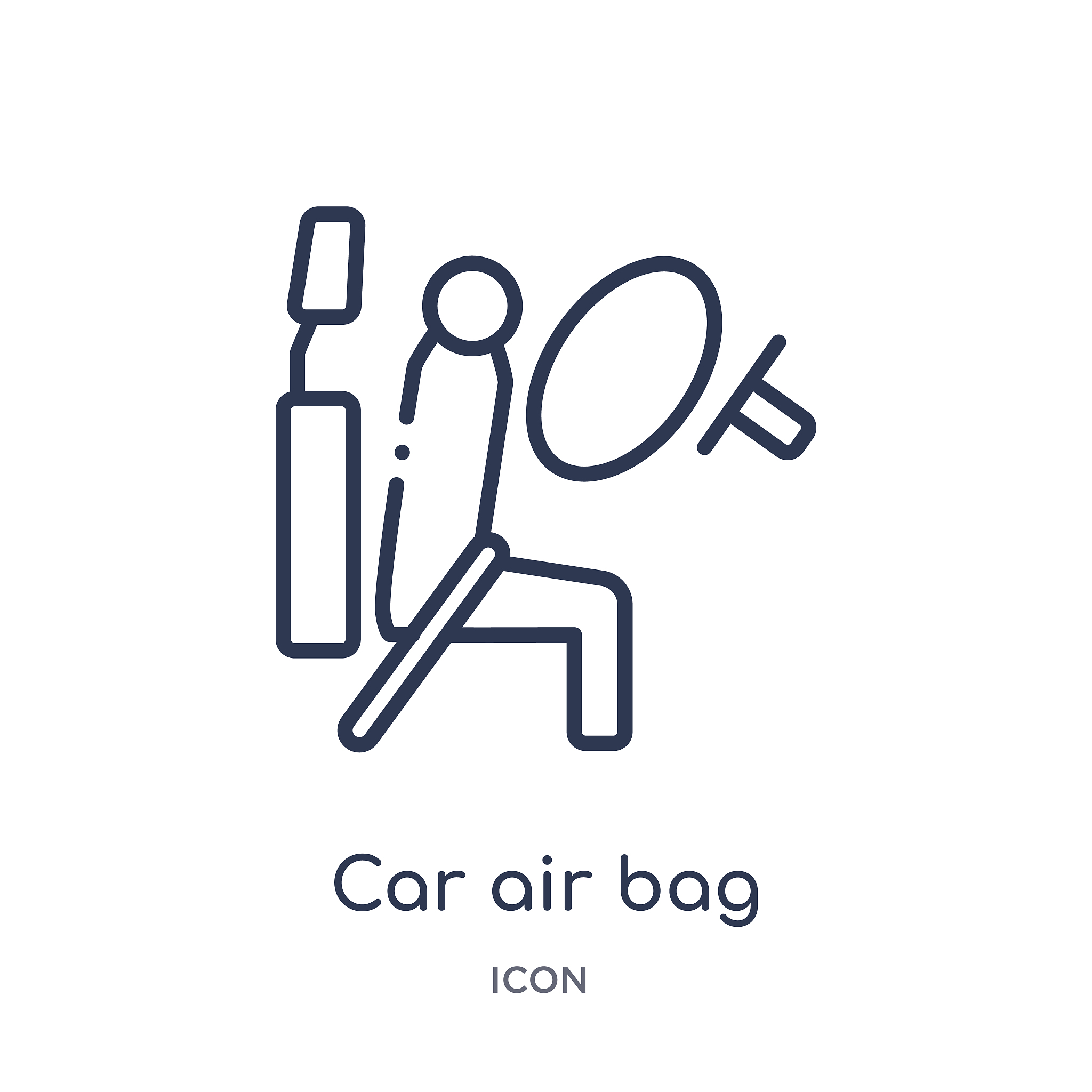 linear car air bag icon from car parts outline collection. thin 