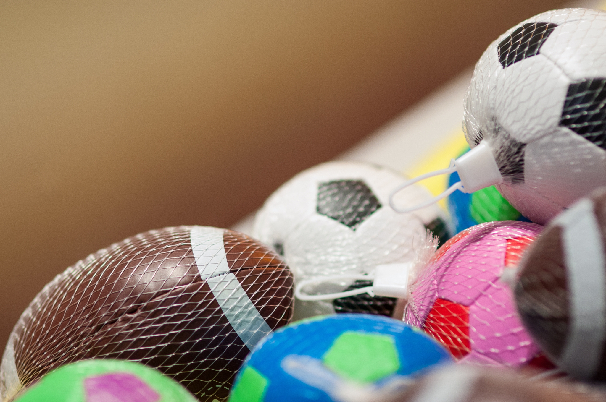 close-up of multi colored balls