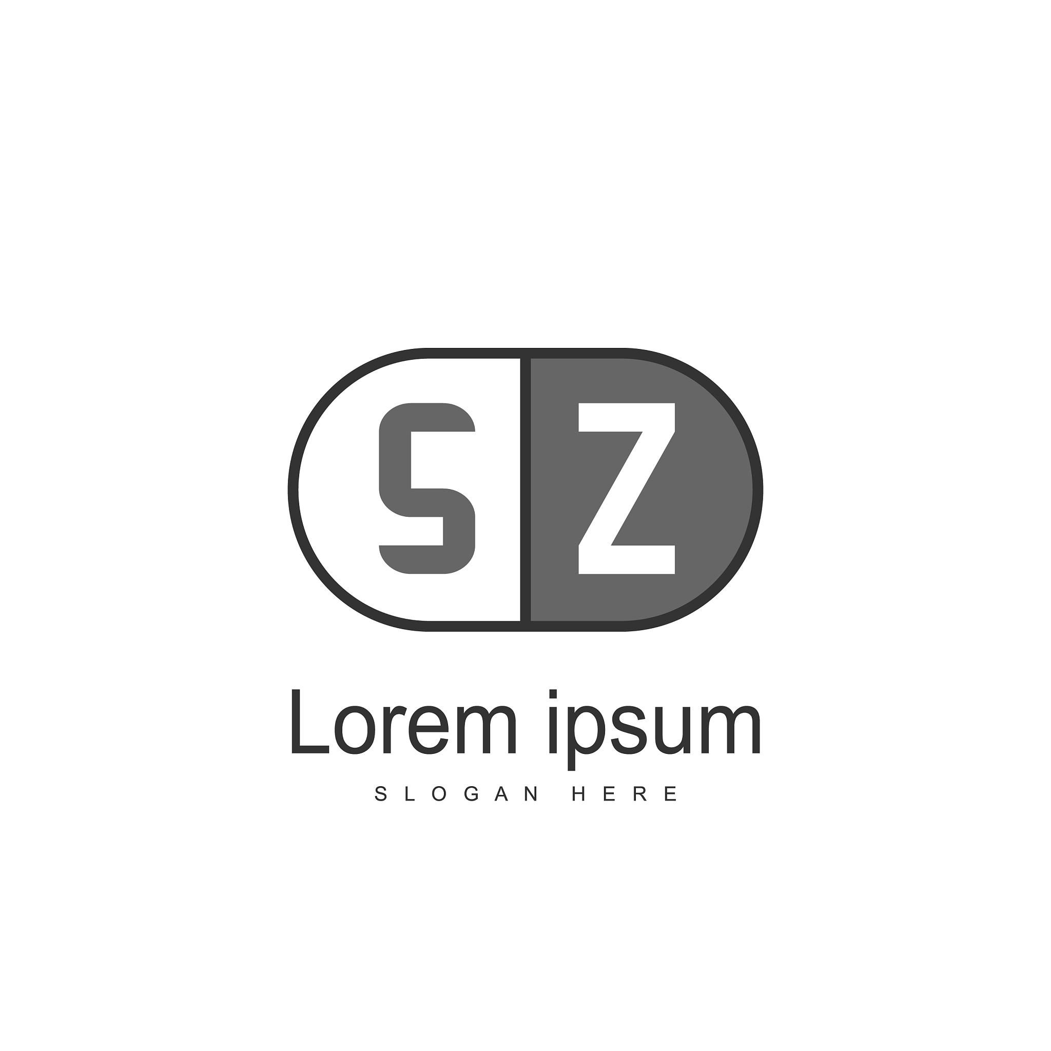 initial letter sz logo template minimalist letter