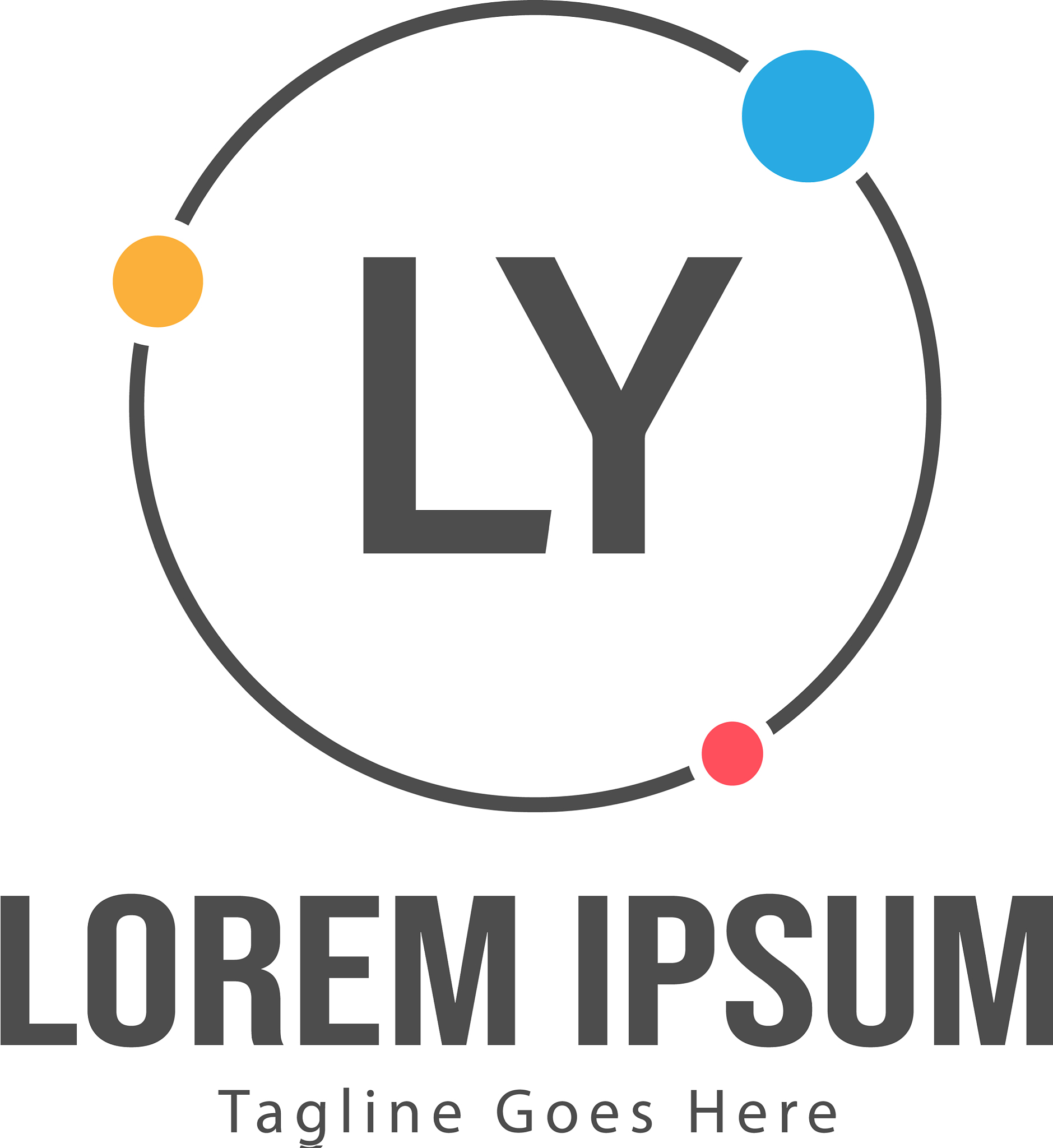 initial ly logo template with modern frame