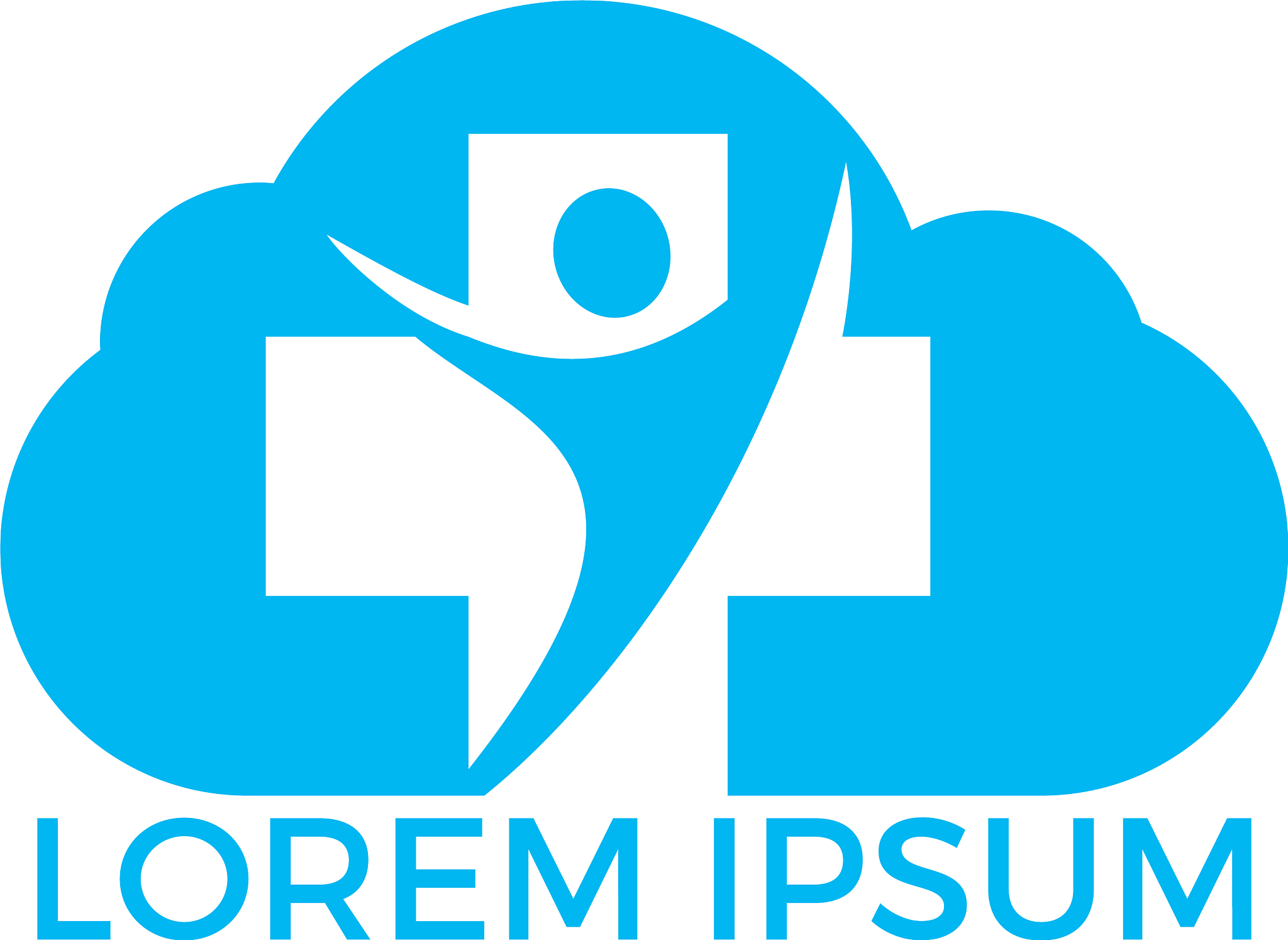 health medical cloud shape logo design