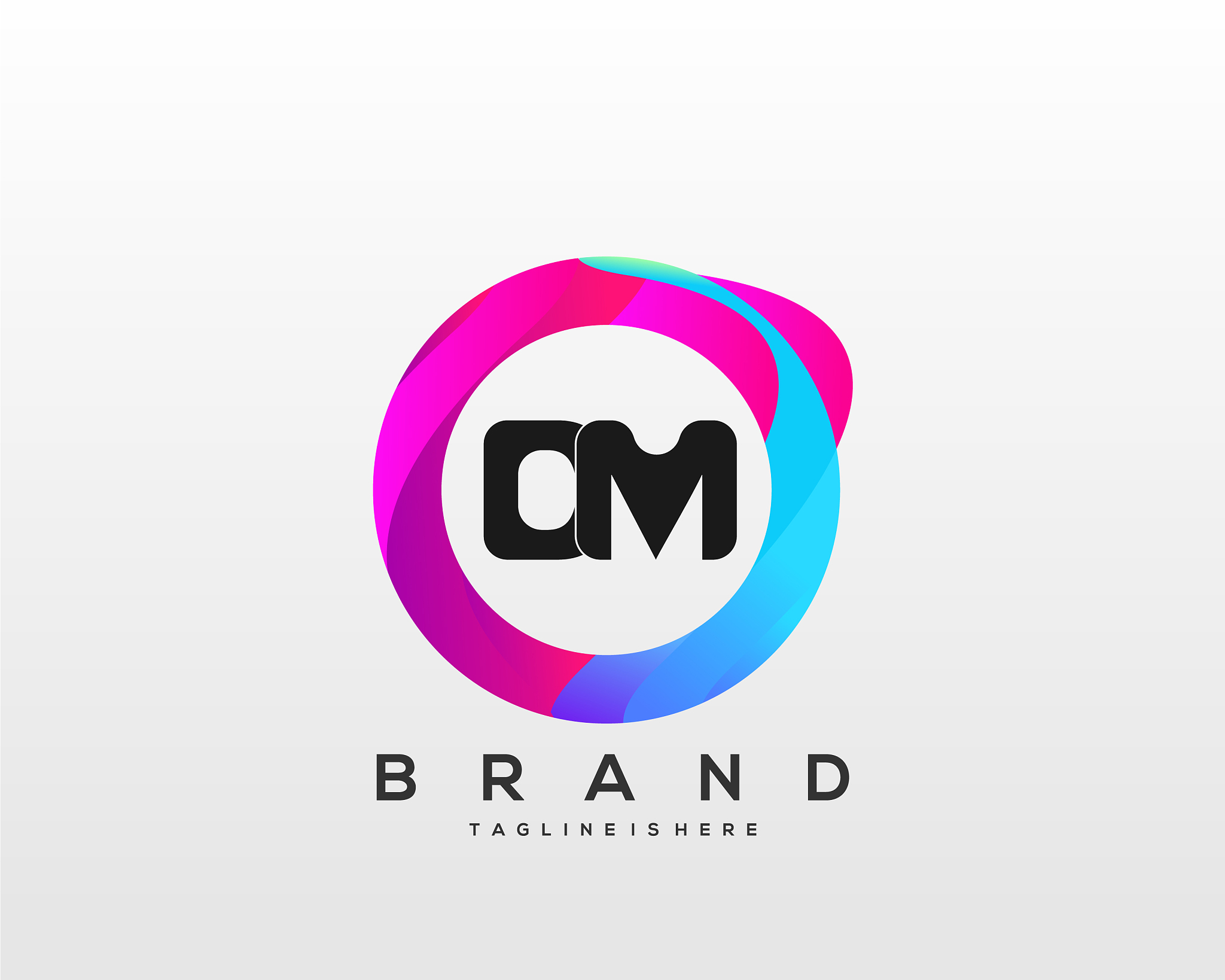 letter dm gradient color logo design