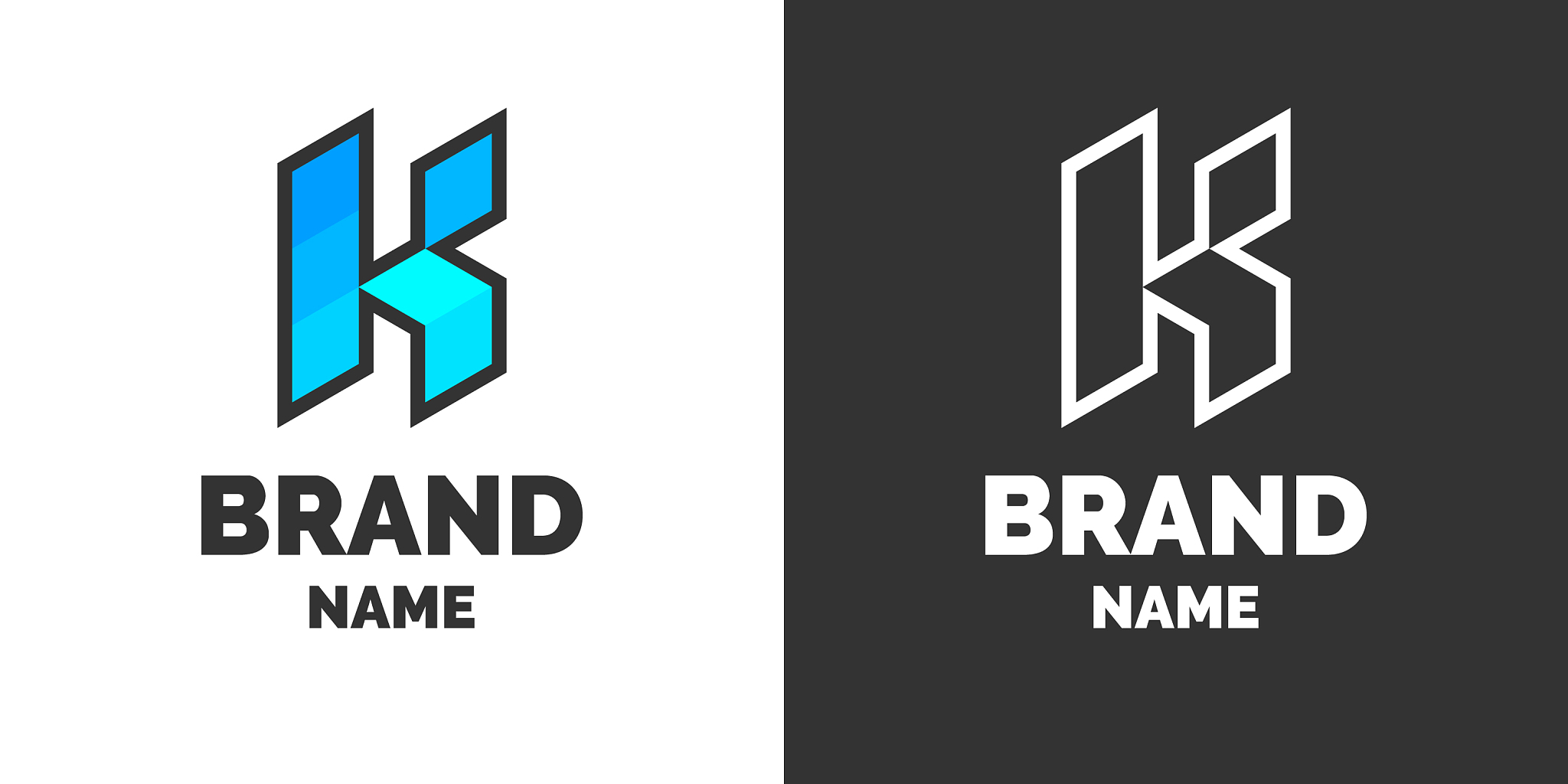 modern logo and sign the letter k