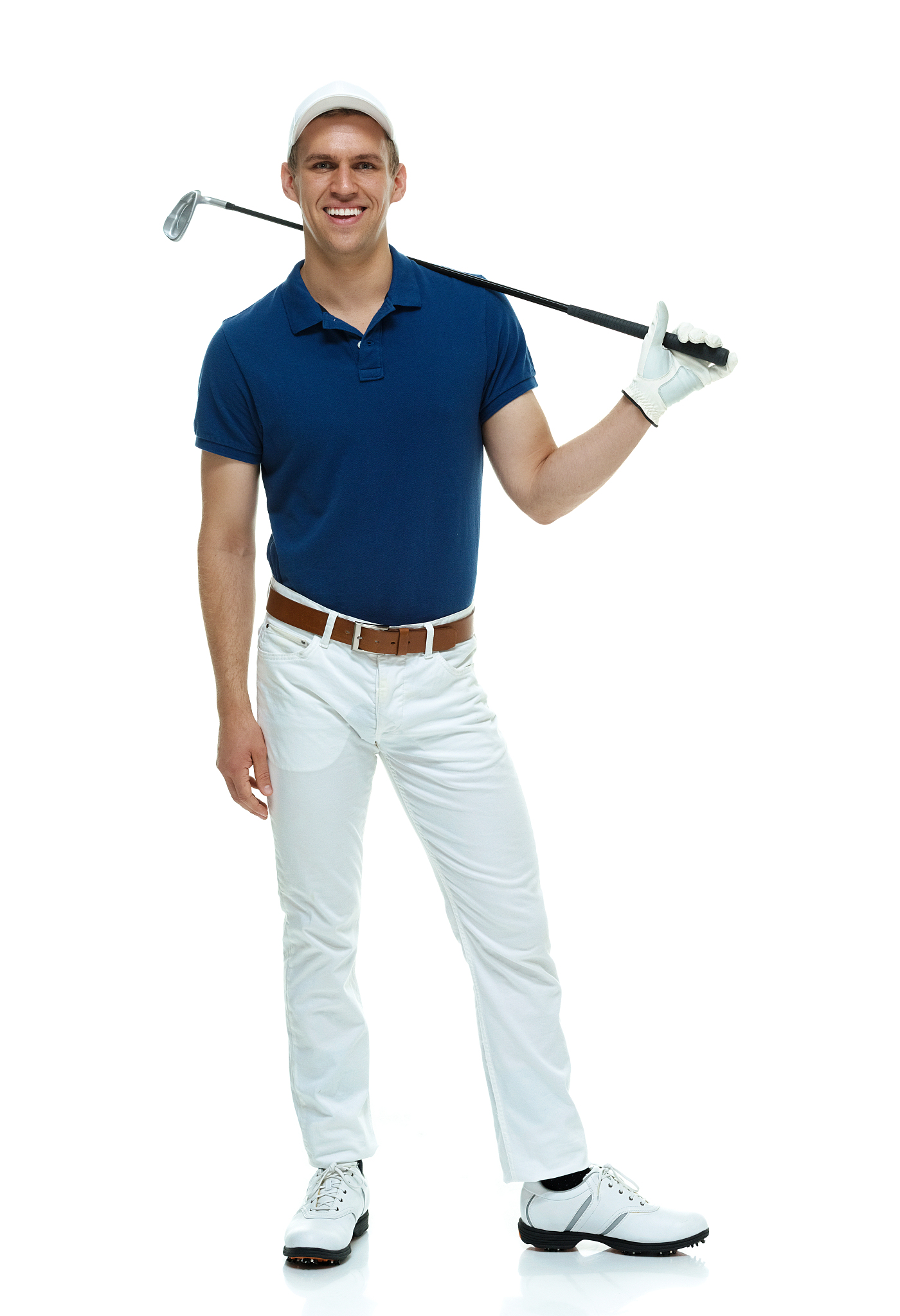 golfer with golf stick