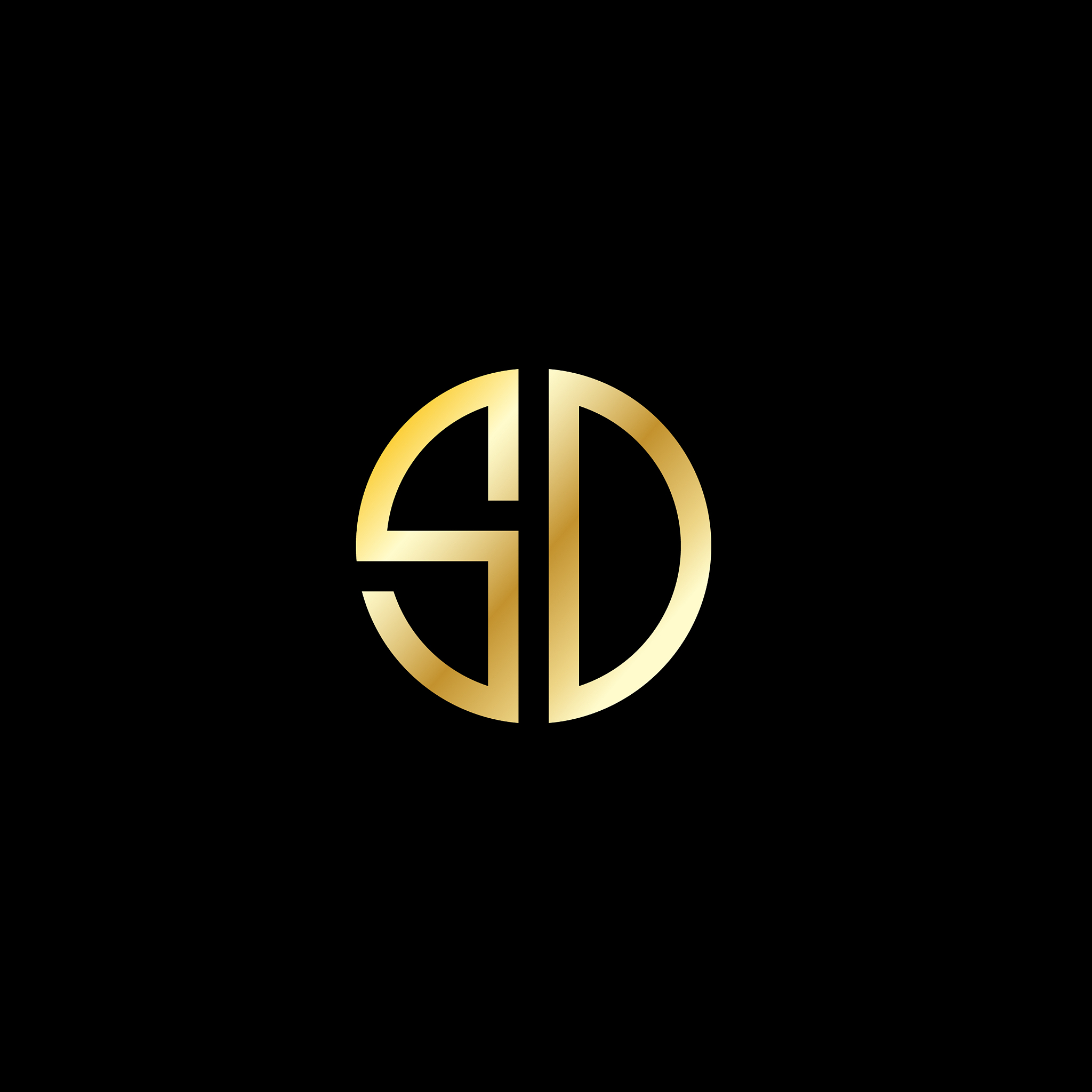 sd logo gold sd initials logo