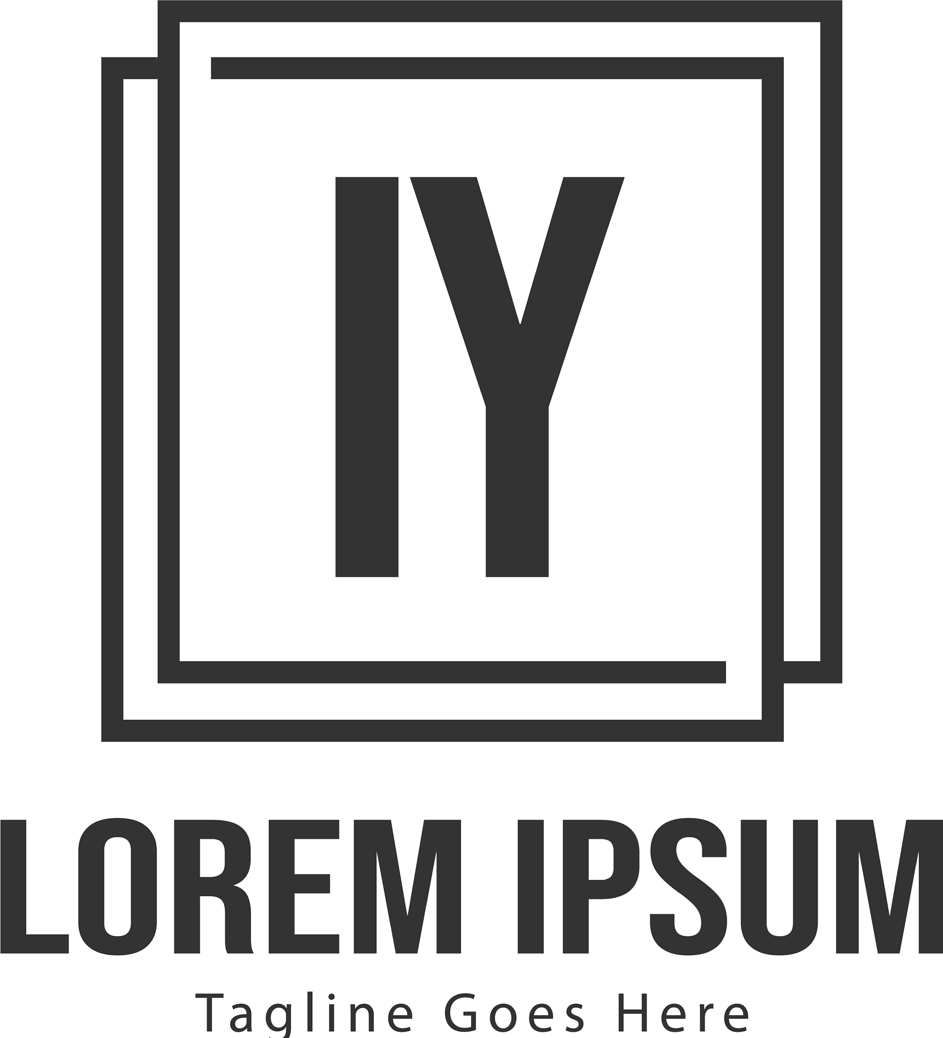 initial iy logo template with modern frame