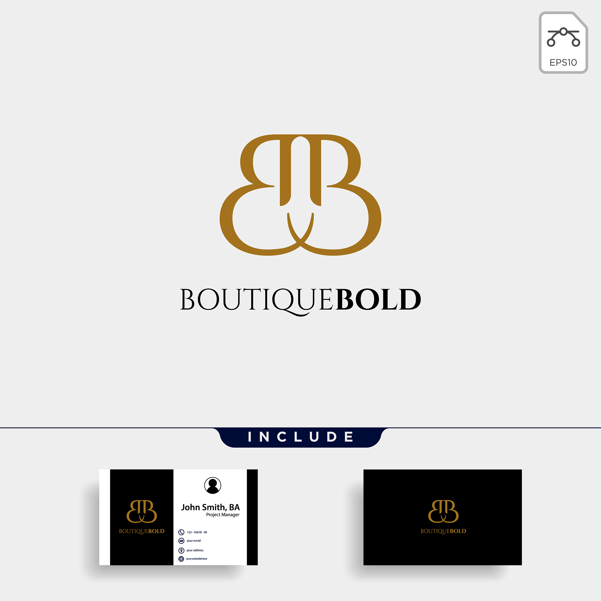 premium b logo in gold color beautiful logotype