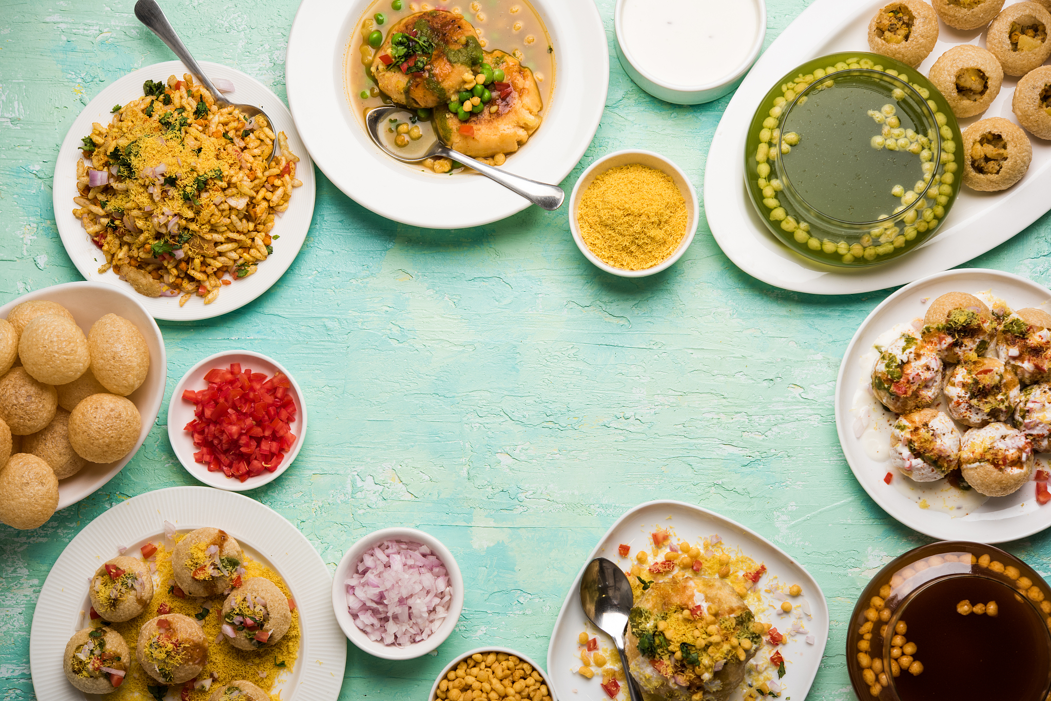 bombay chat food in group