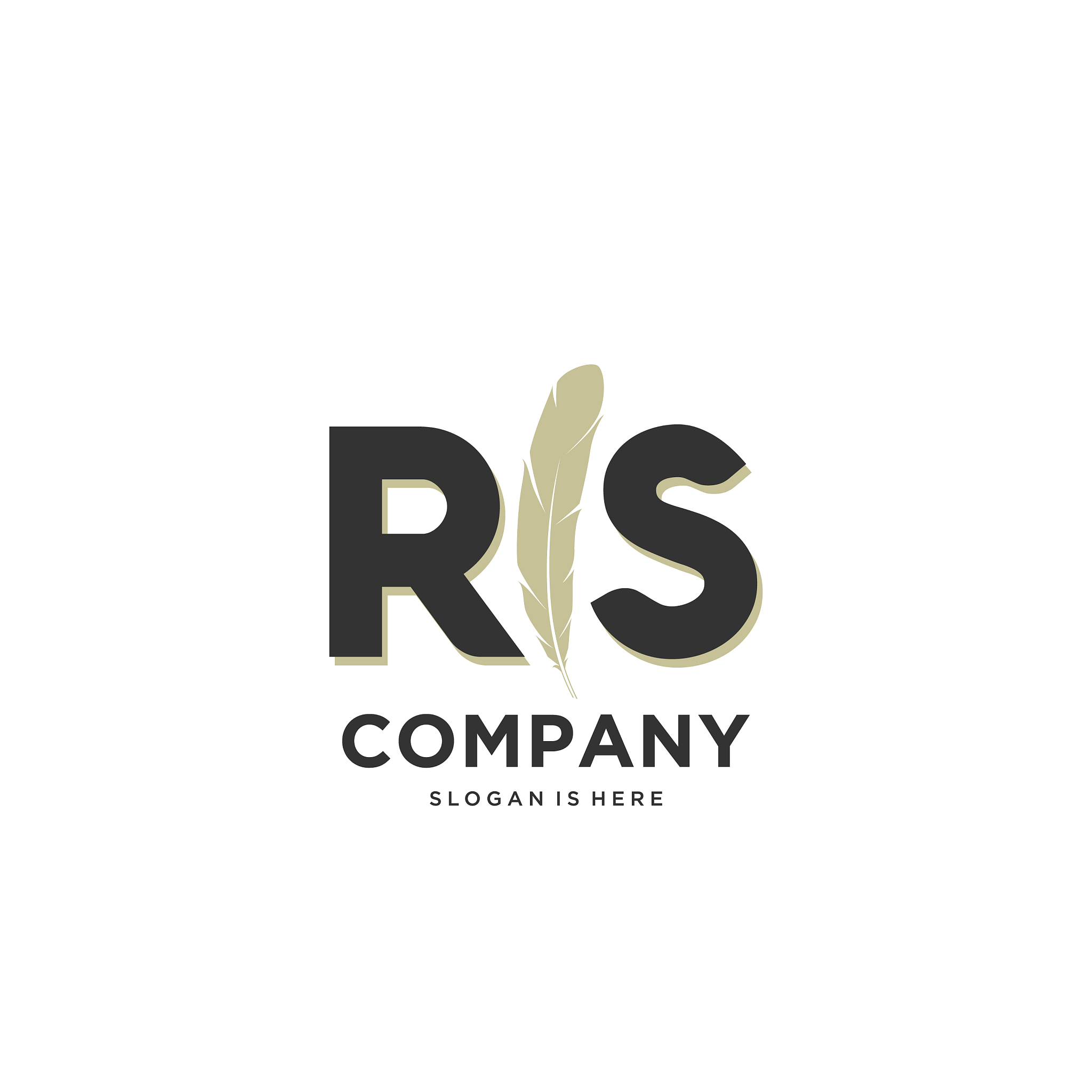 initial rs letter unique attractive creative
