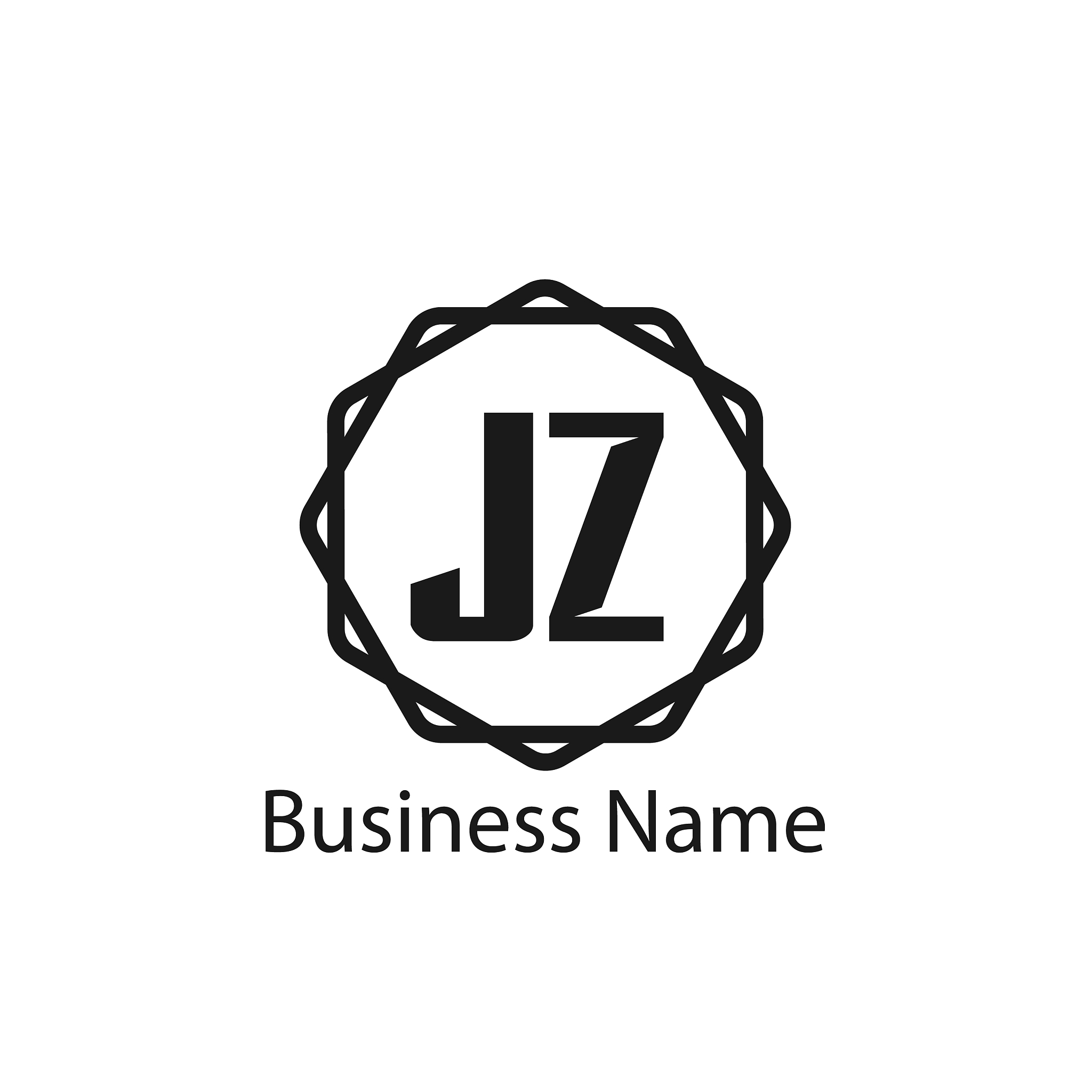 initial letter jz logo template design