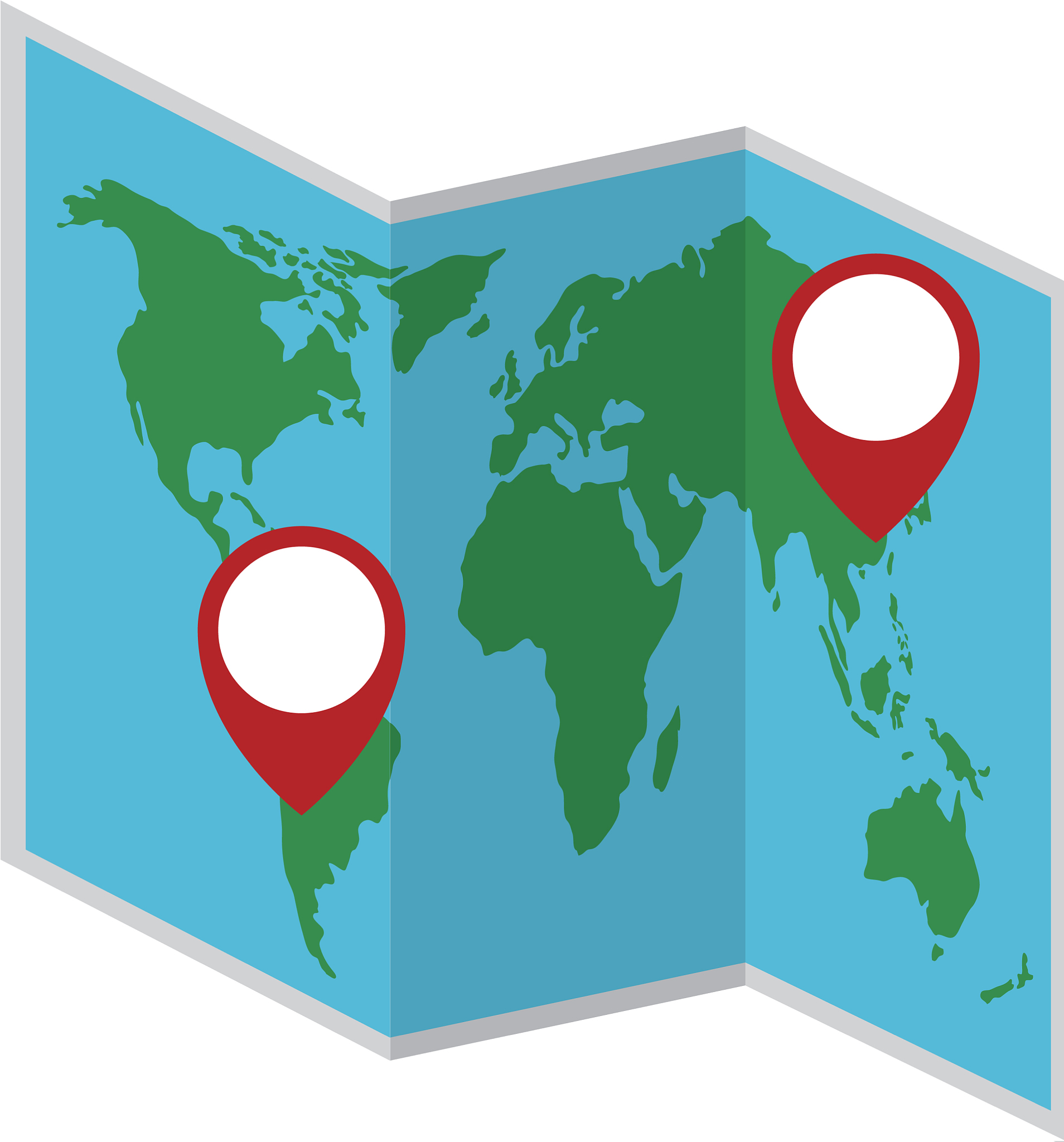 map paper with pin location