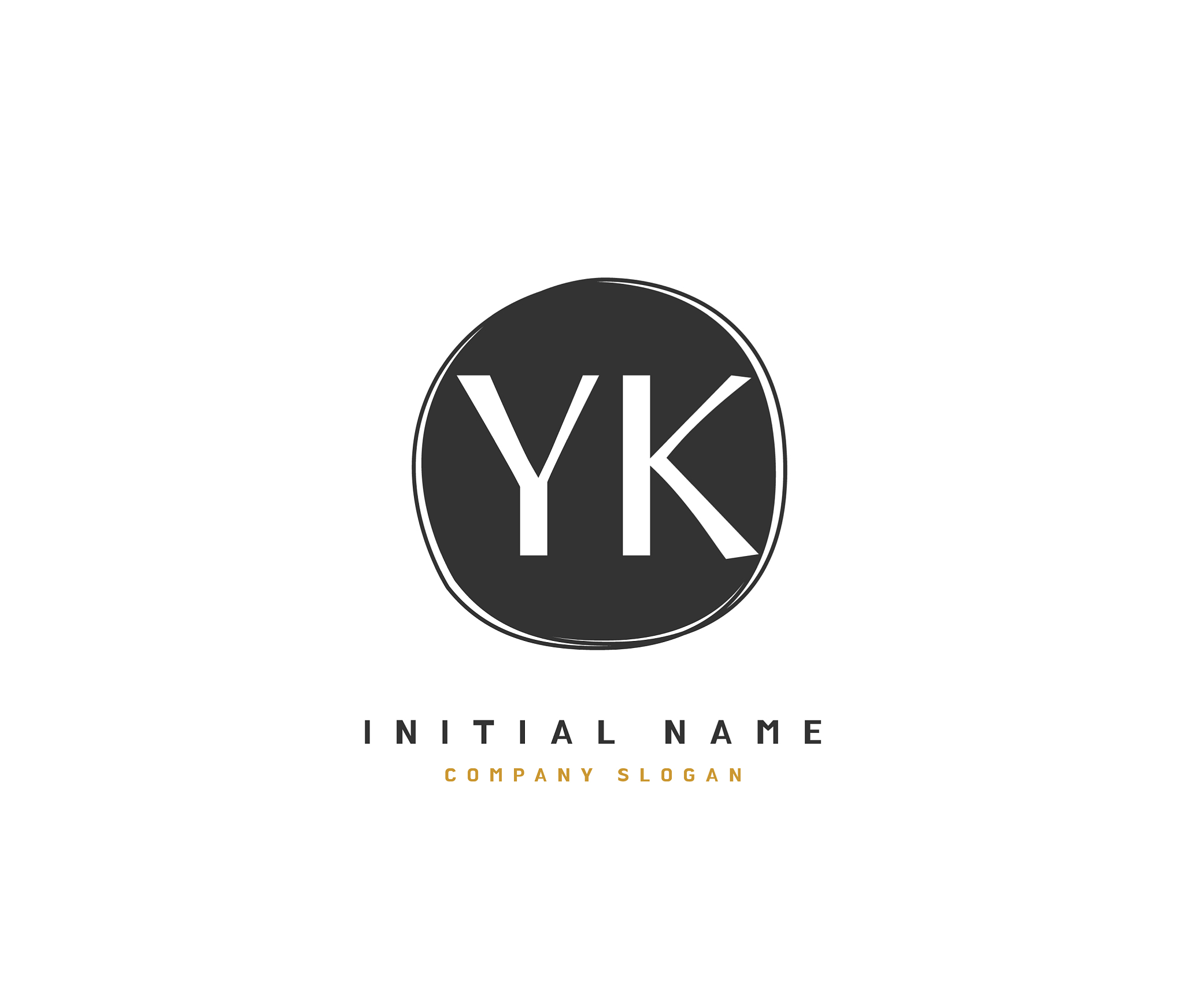 y k yk beauty initial logo handwriting logo of