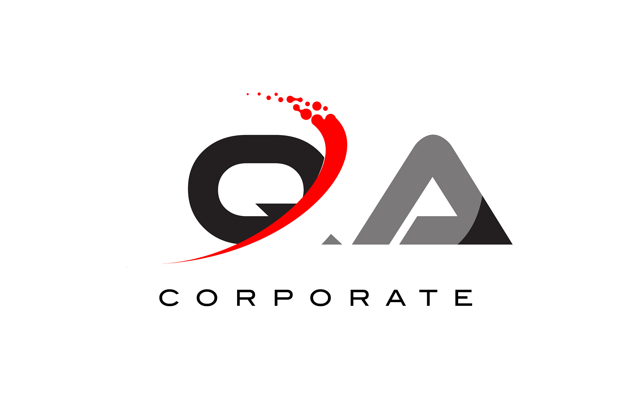 qa modern letter logo design with swoosh