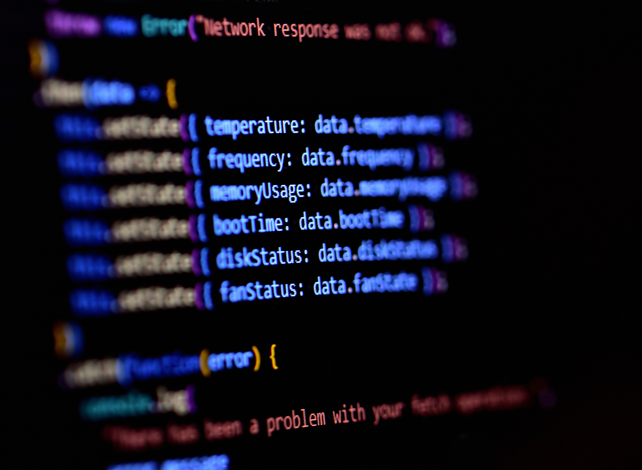 software programming source code on computer screen.. modern jav