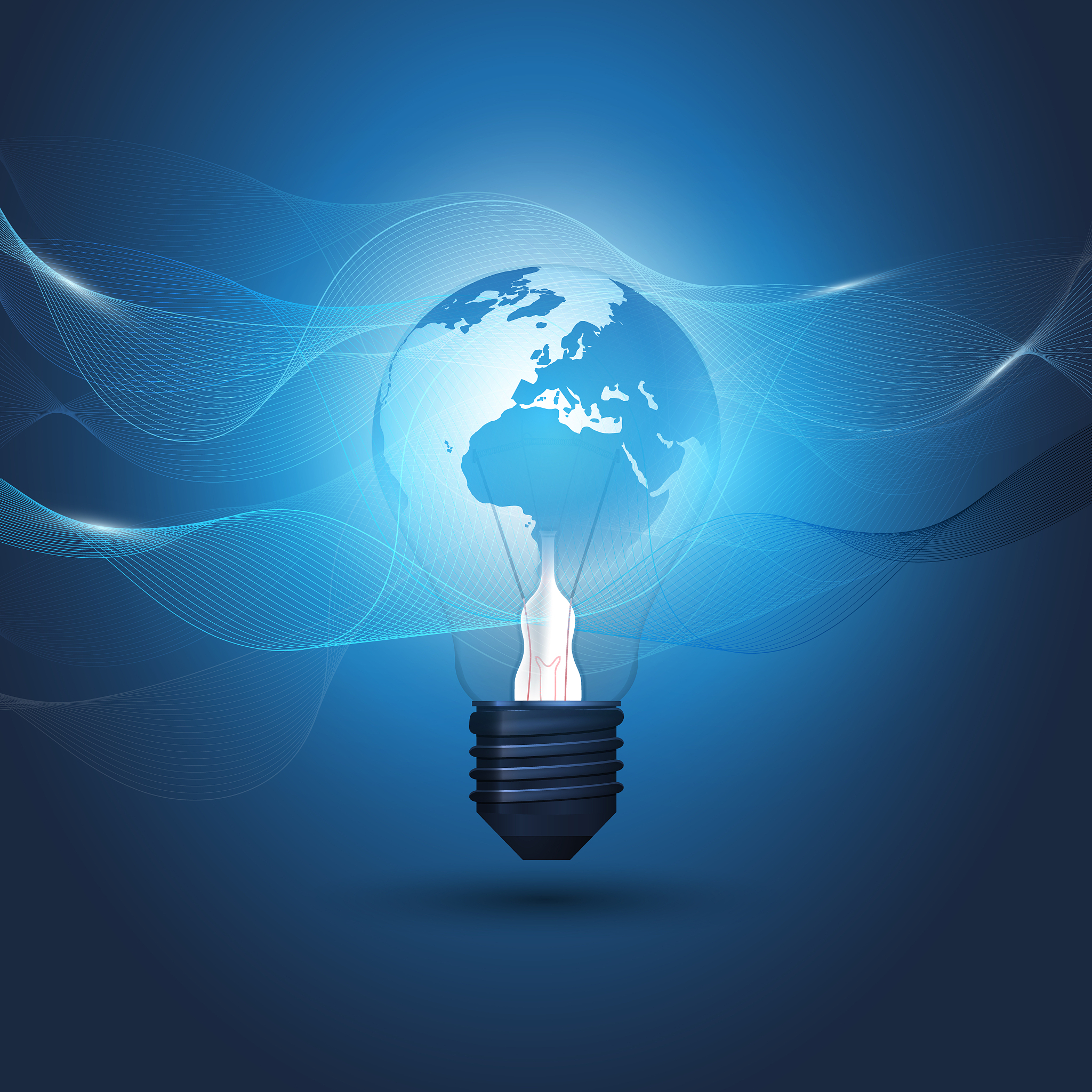 new ideas, technology concept design with light bulb