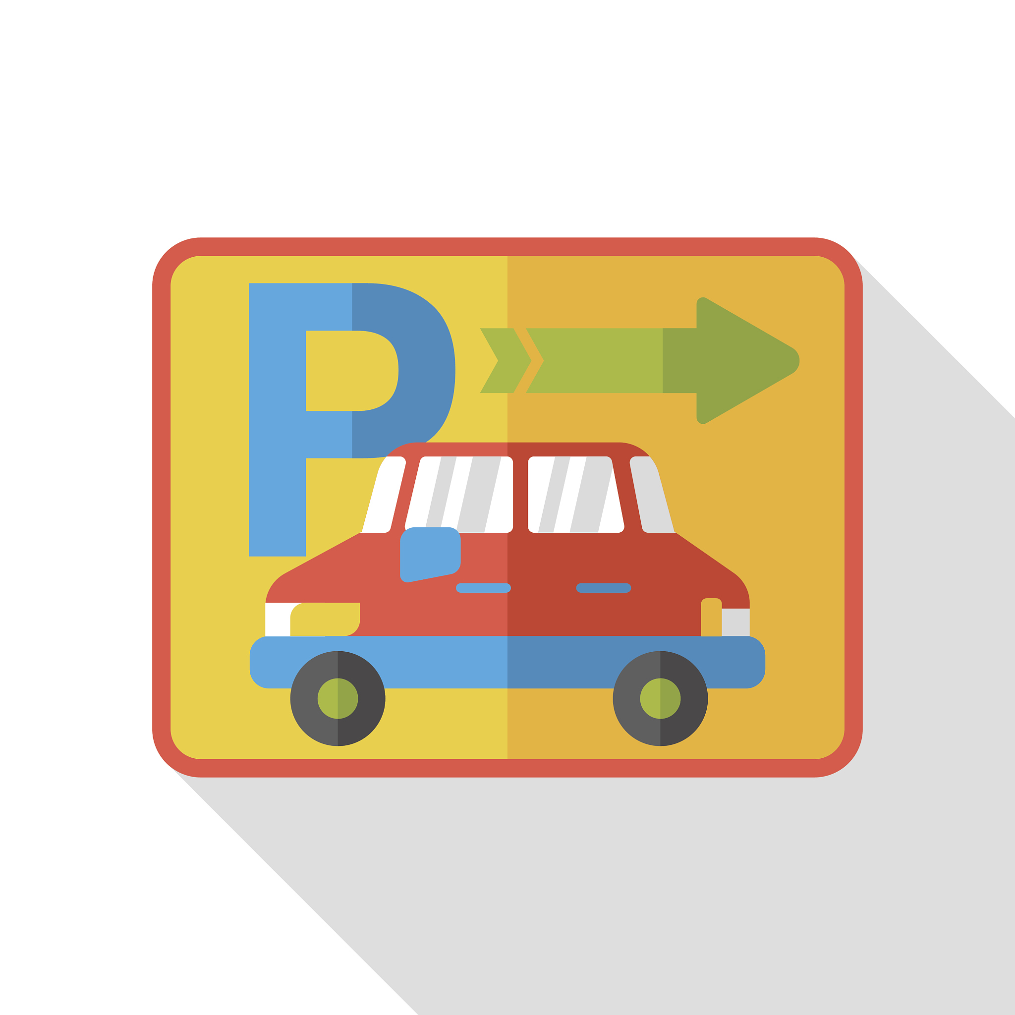 parking sign flat icon