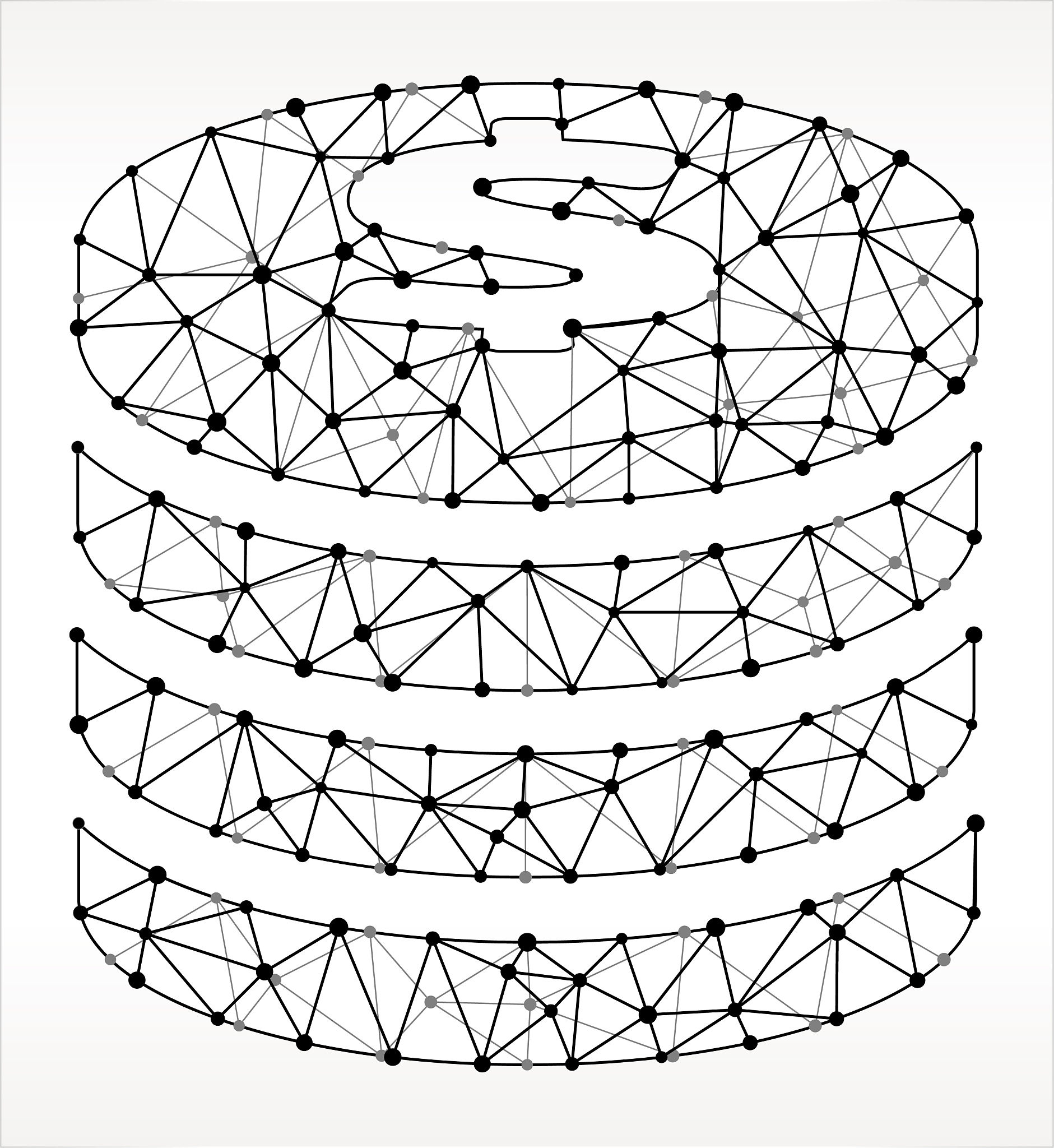 coin stack  triangle node black and white pattern