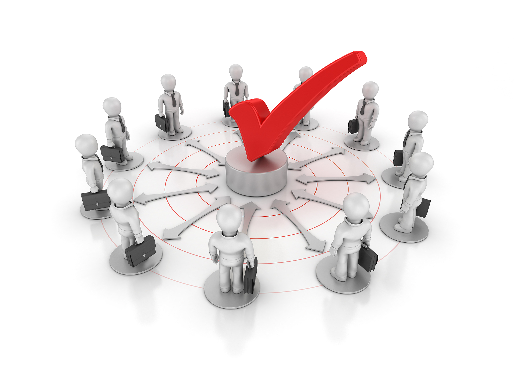 teamwork business people with check mark - 3d rendering
