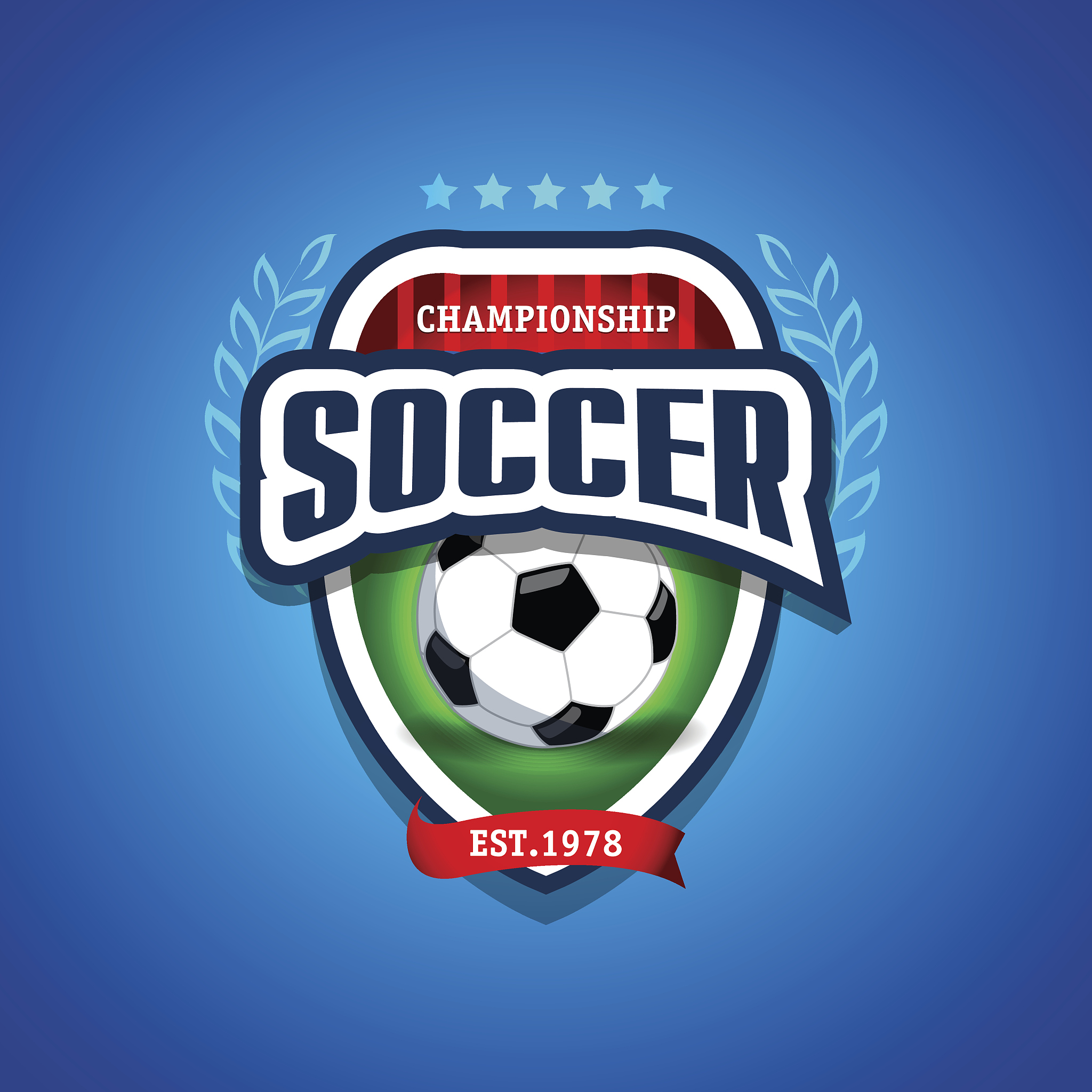 soccer football badge logo design template, sport logotype templ