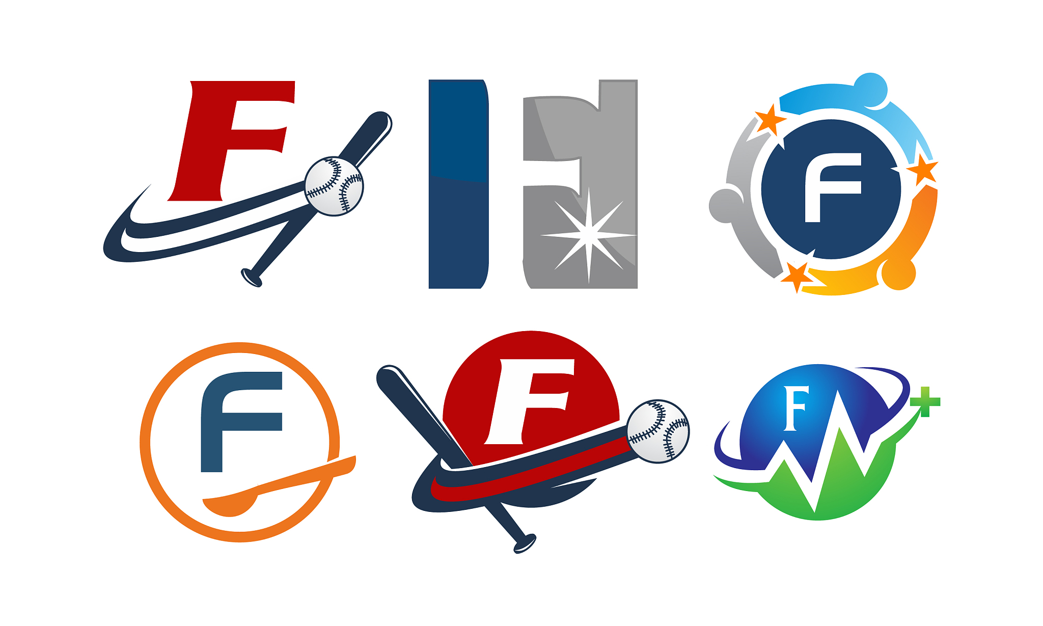 logotype f modern template set