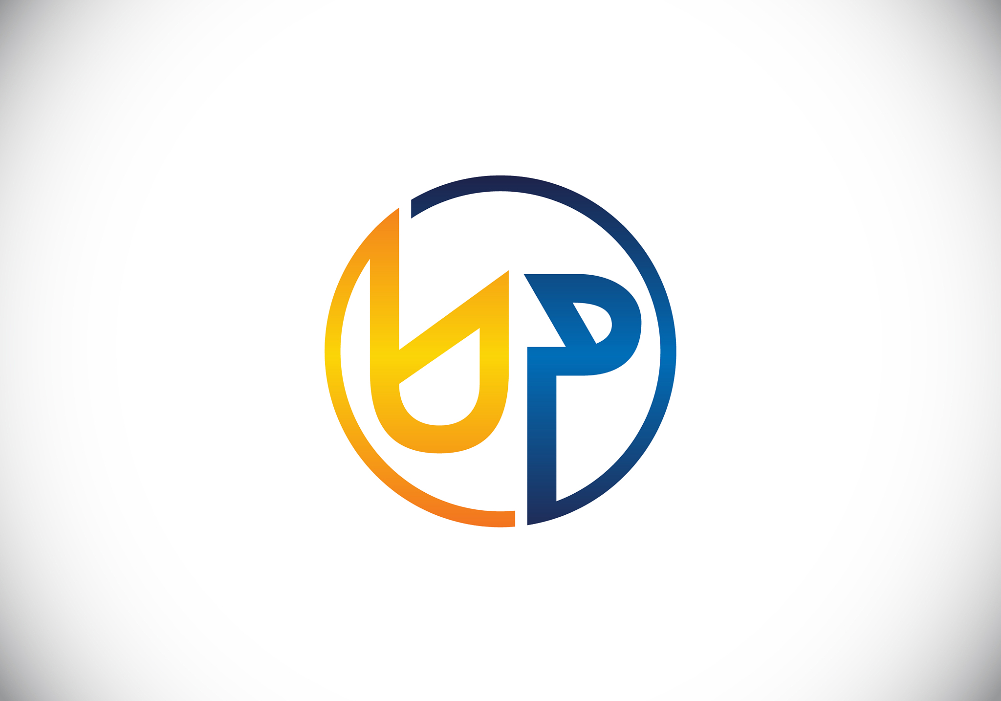 initial monogram letter u p logo design template