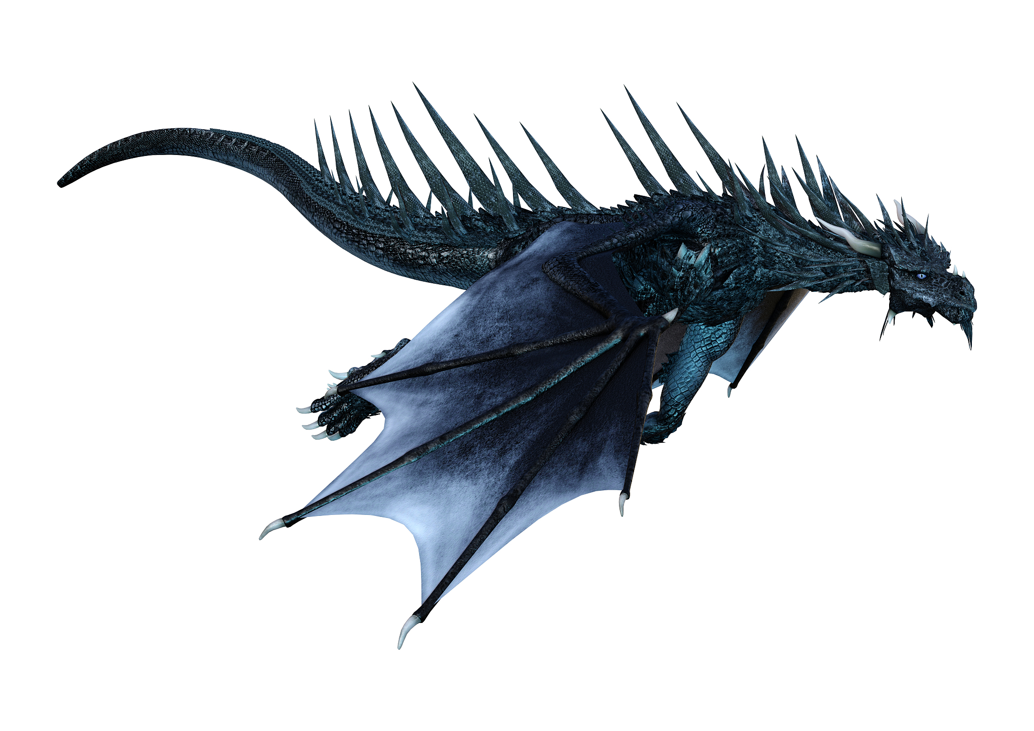 3d illustration fantasy dragon on white