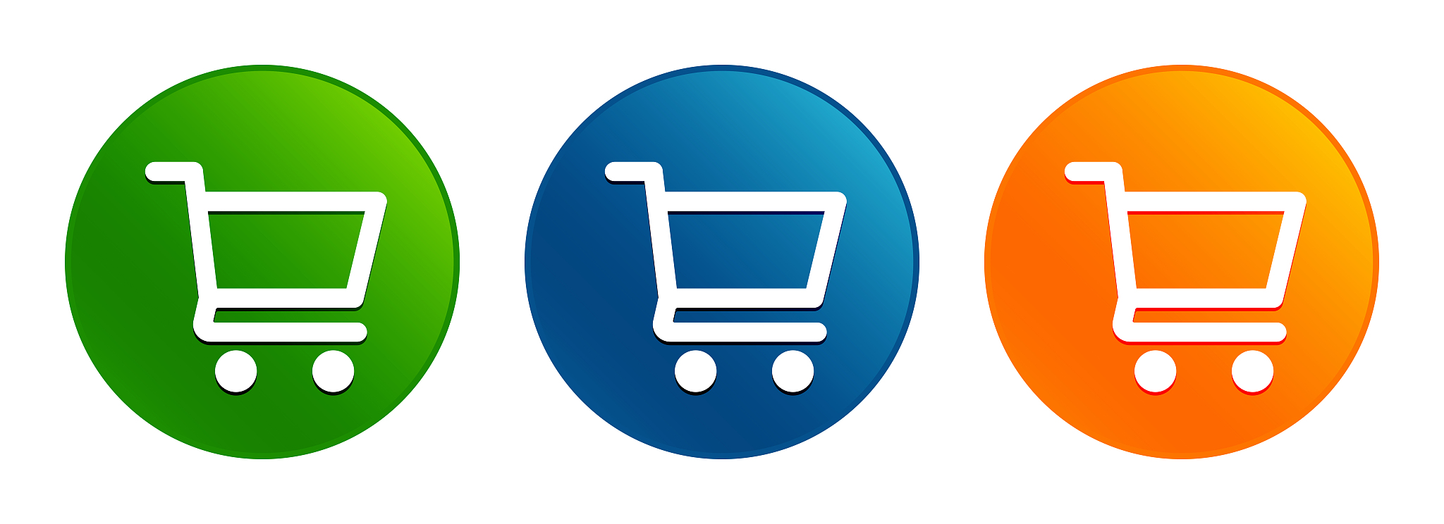 shopping cart icon liquid design round button set illustration