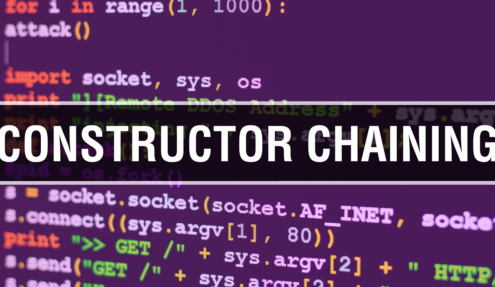 constructor chaining with binary code digital technology backgro