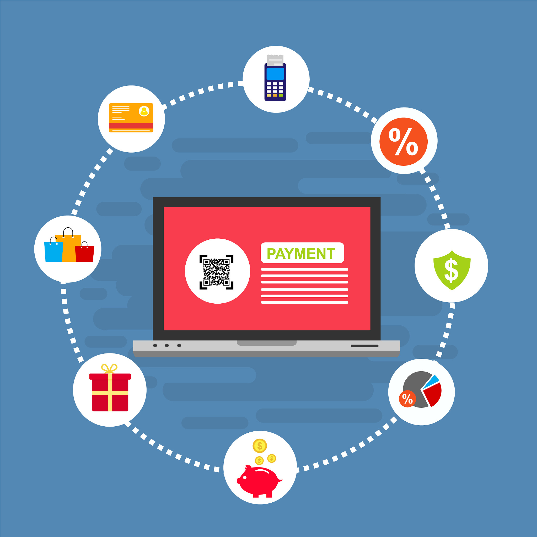 concept online and mobile payments for web page
