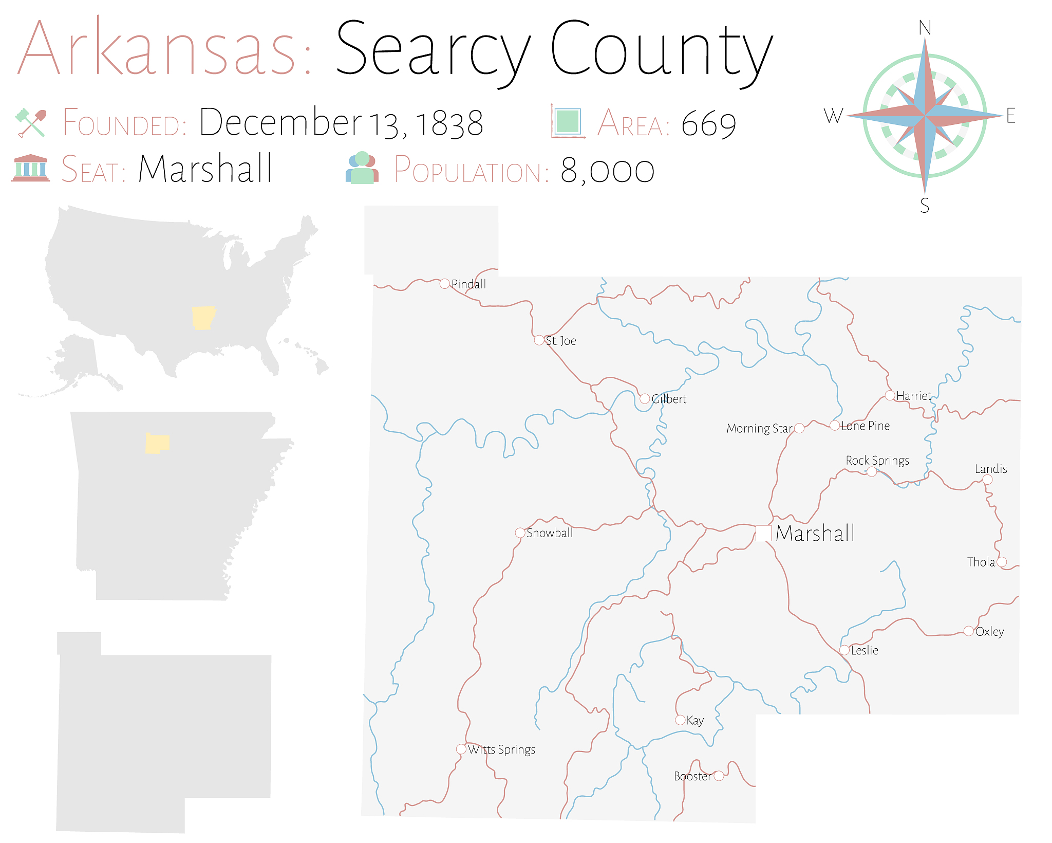 map of searcy county in arkansas