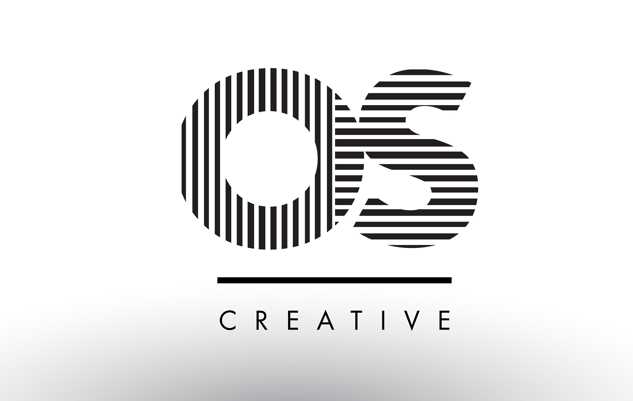 os o s black and white lines letter logo design