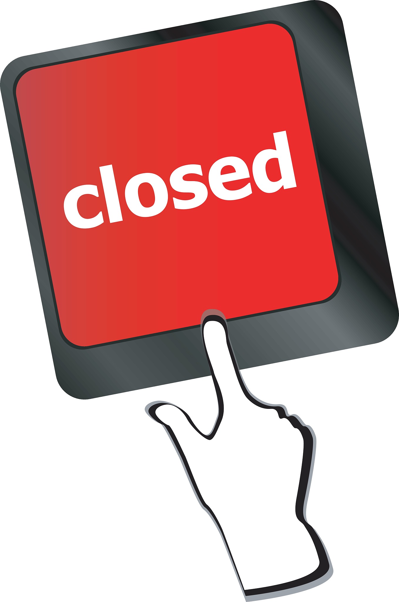 closed button on computer keyboard pc key vector