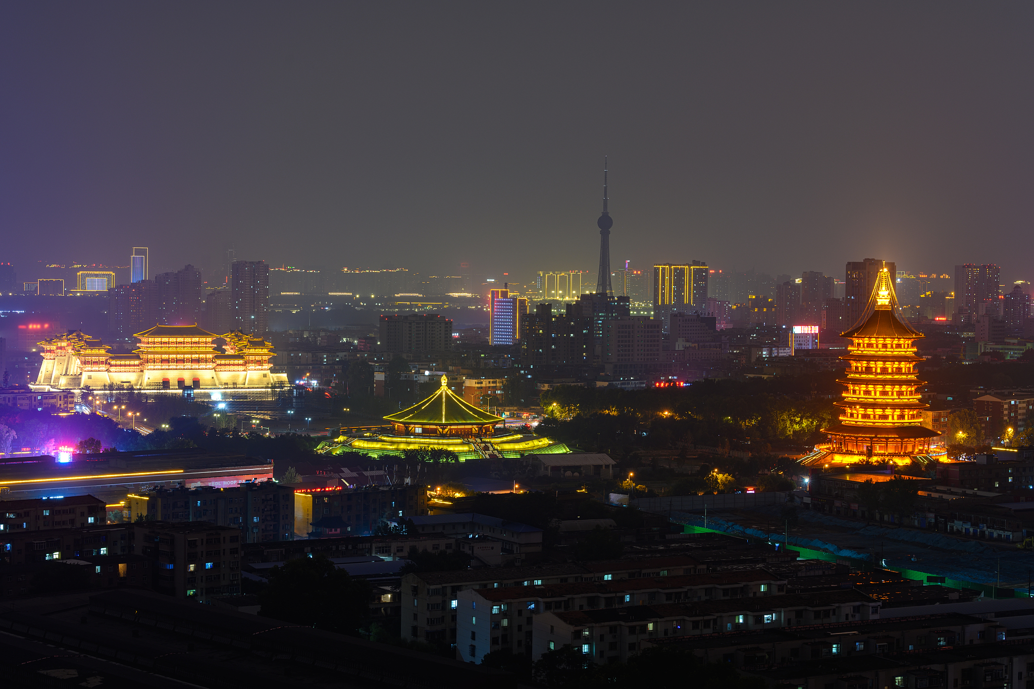 河南洛阳天堂明堂夜景