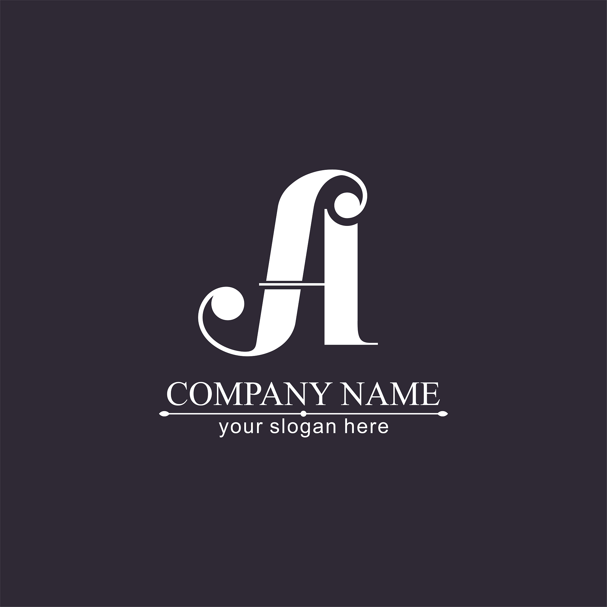 a letter monogram. elegant luxury logo. calligraphic style. corp