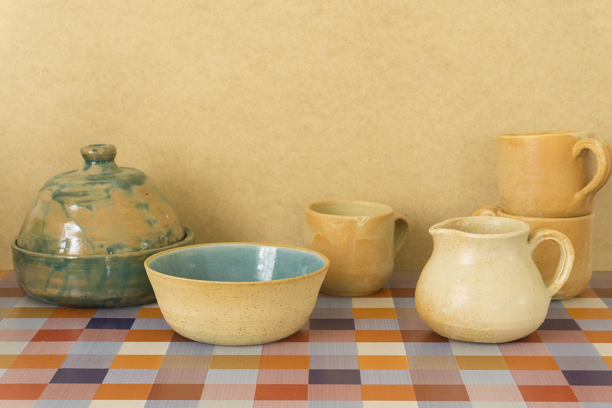 beautiful hand-made ceramic clay kitchenware