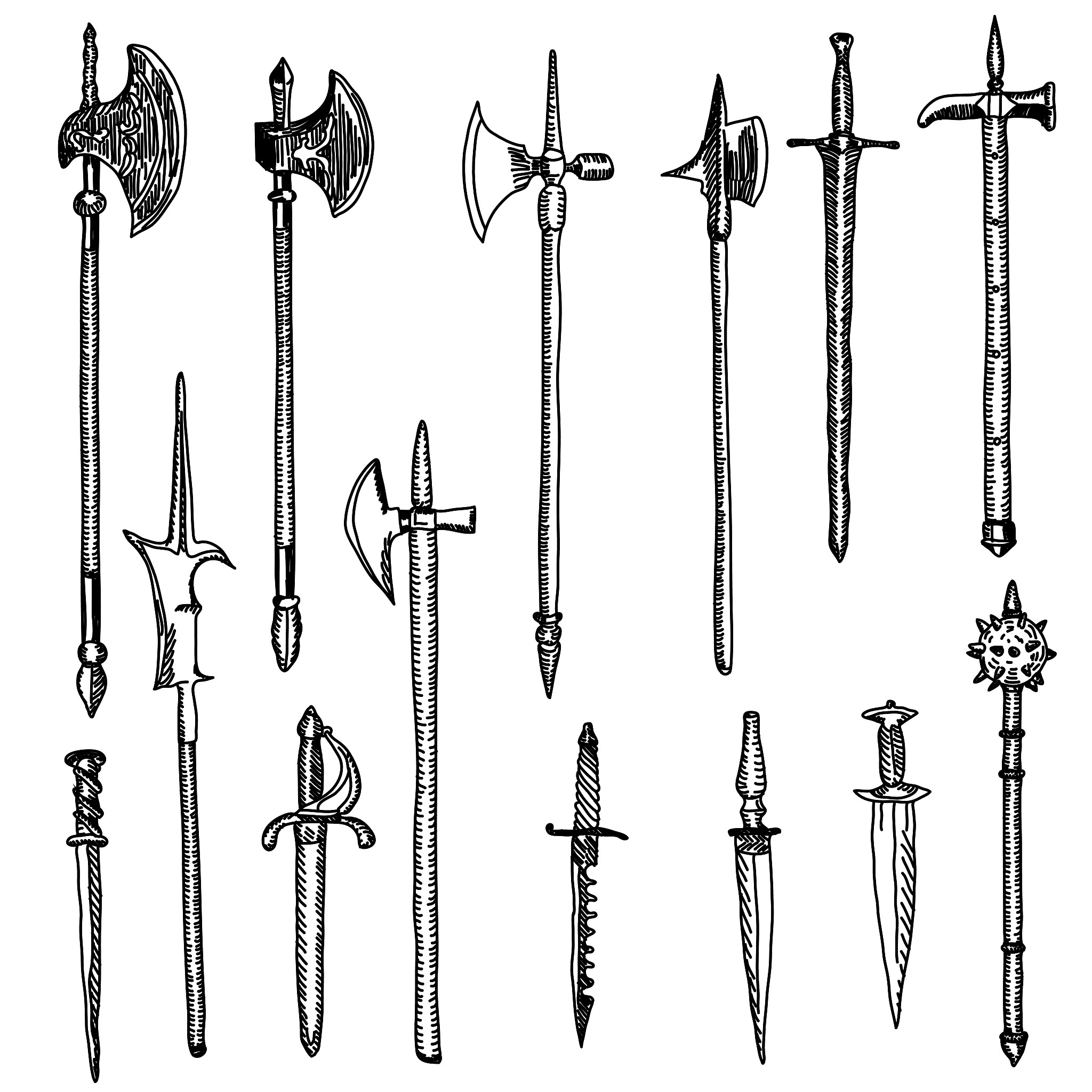 weapon collection, medieval weapons