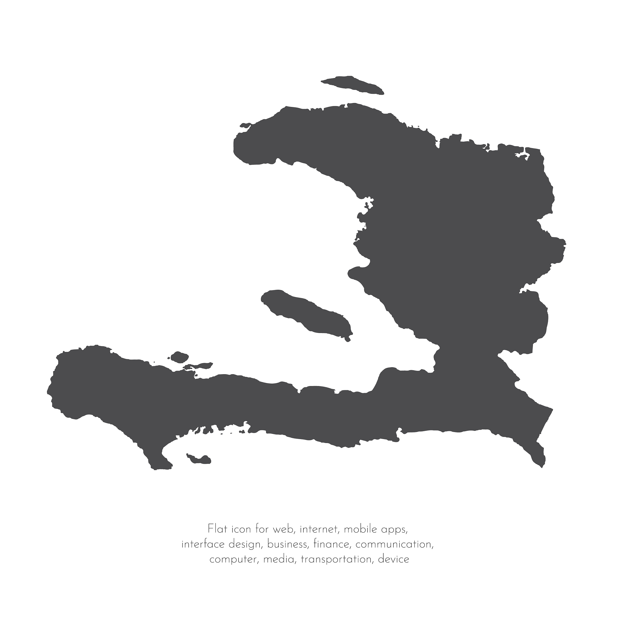 map haiti isolated black on