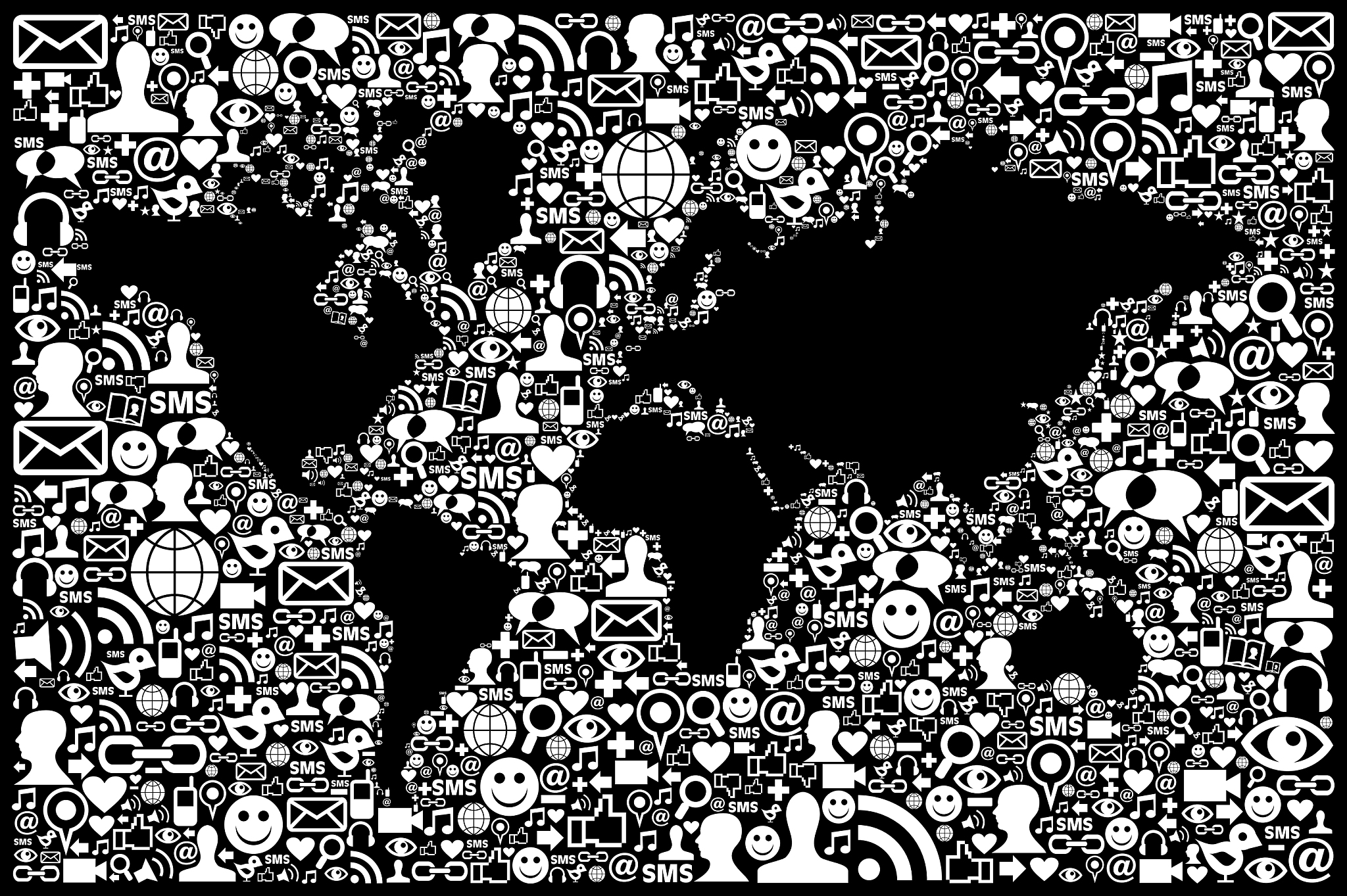 social media network icon earth map