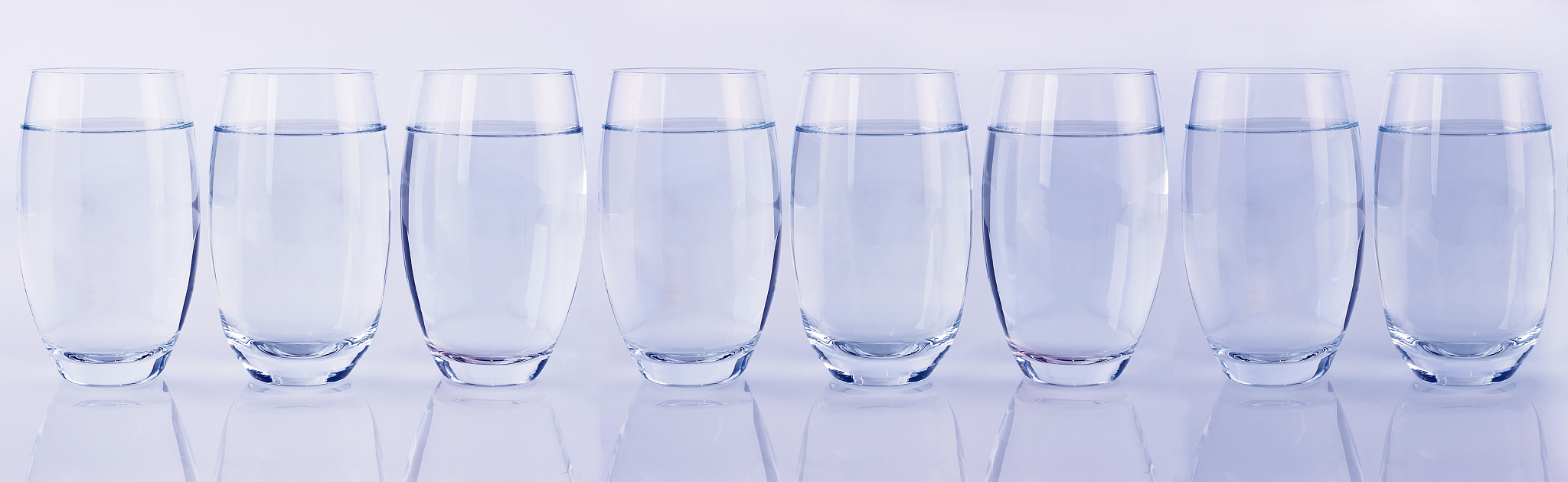 eight glasses of water in a row