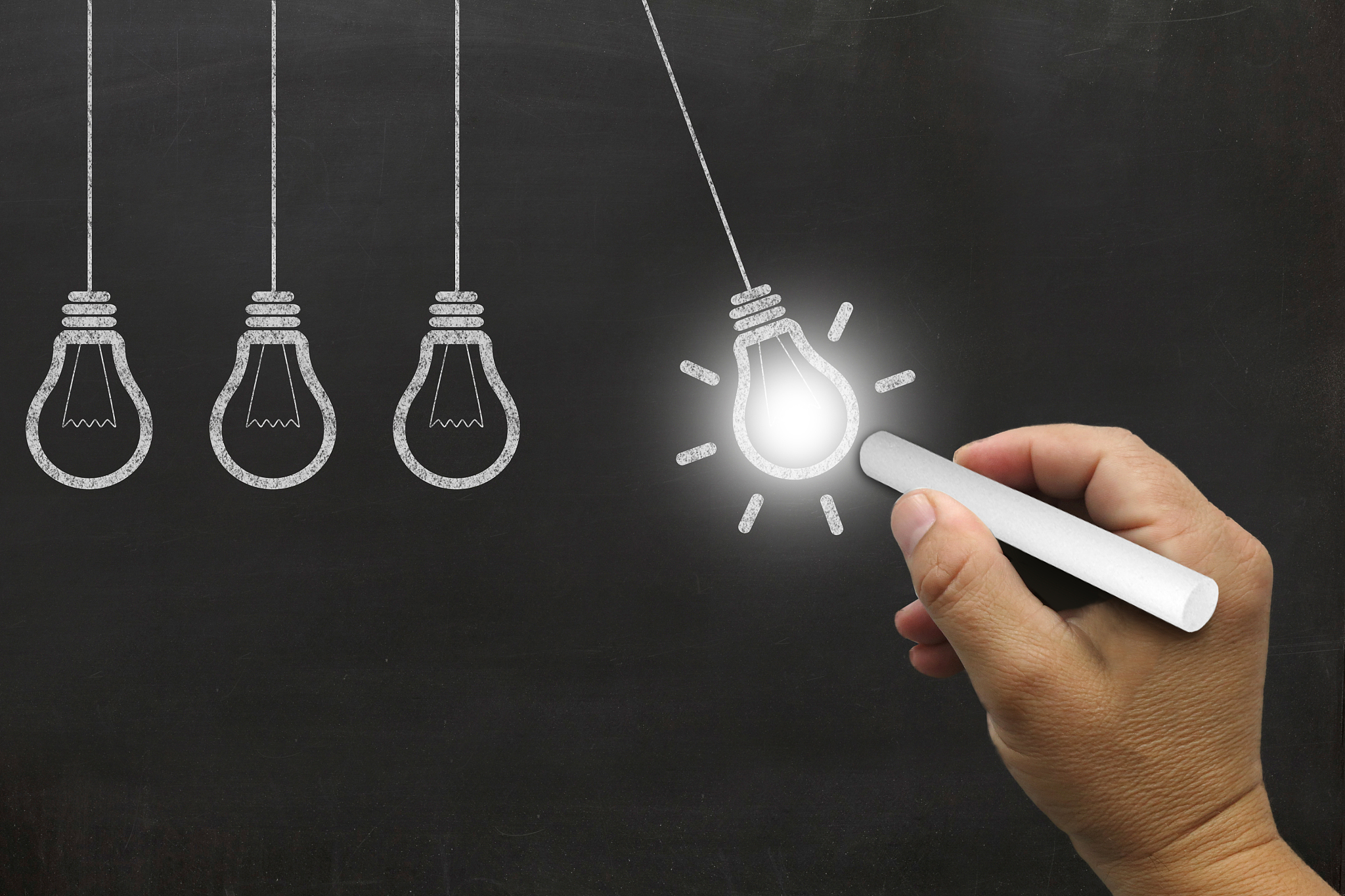 different creative idea light bulb blackboard