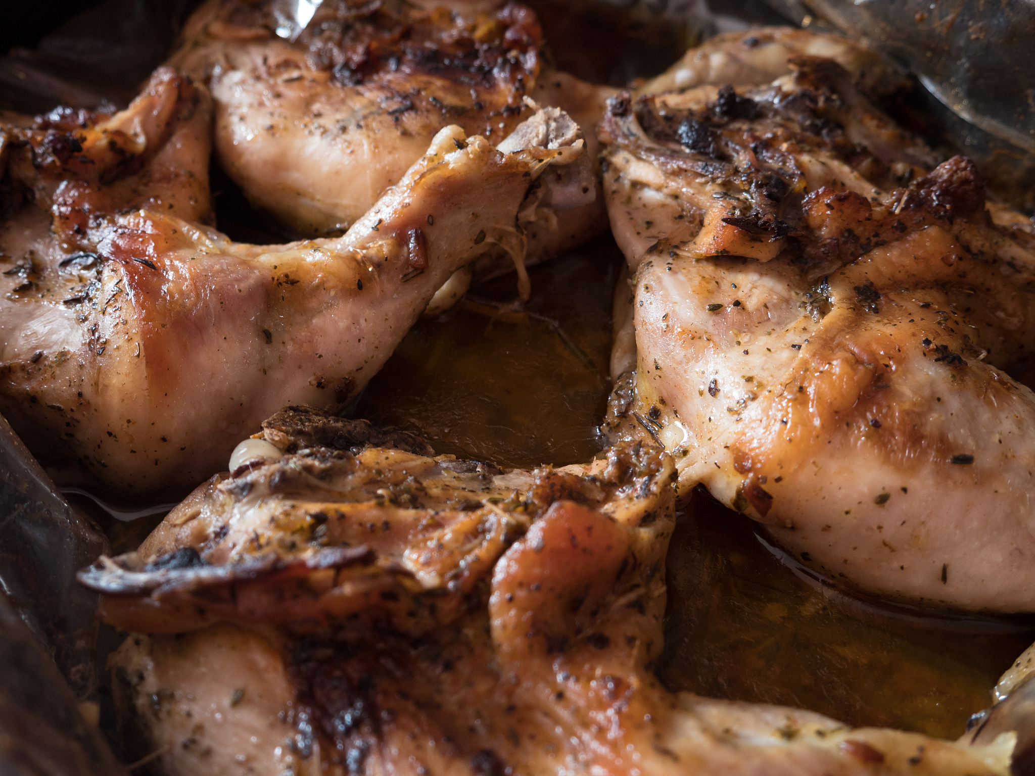 chicken baked in the oven.
