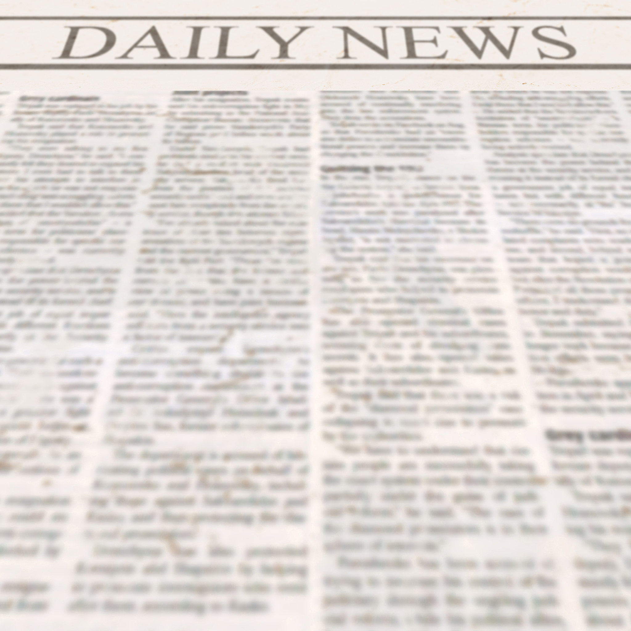 daily news newspaper with headline and old unreadable text