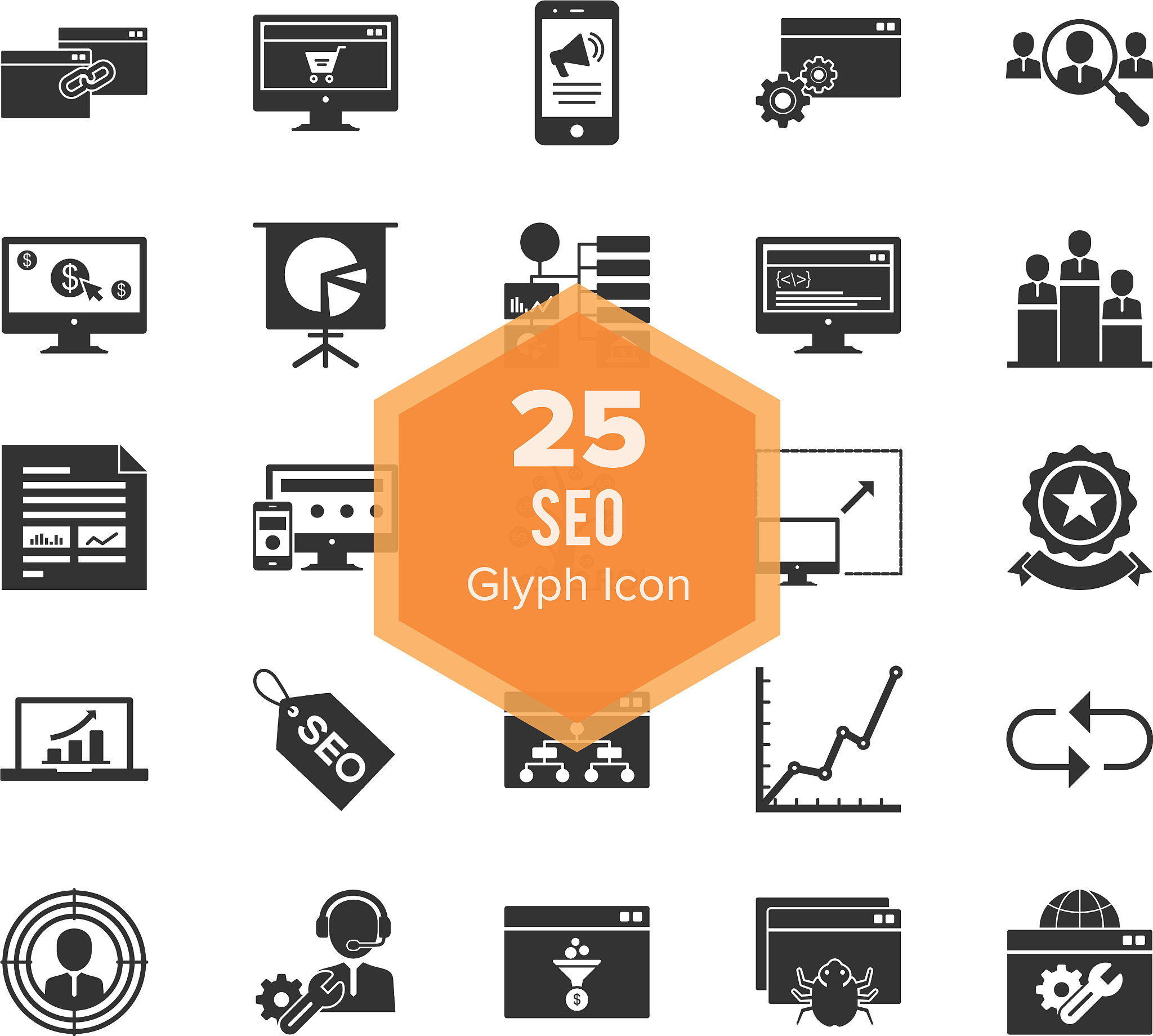 seo search engine optimization glyph icon