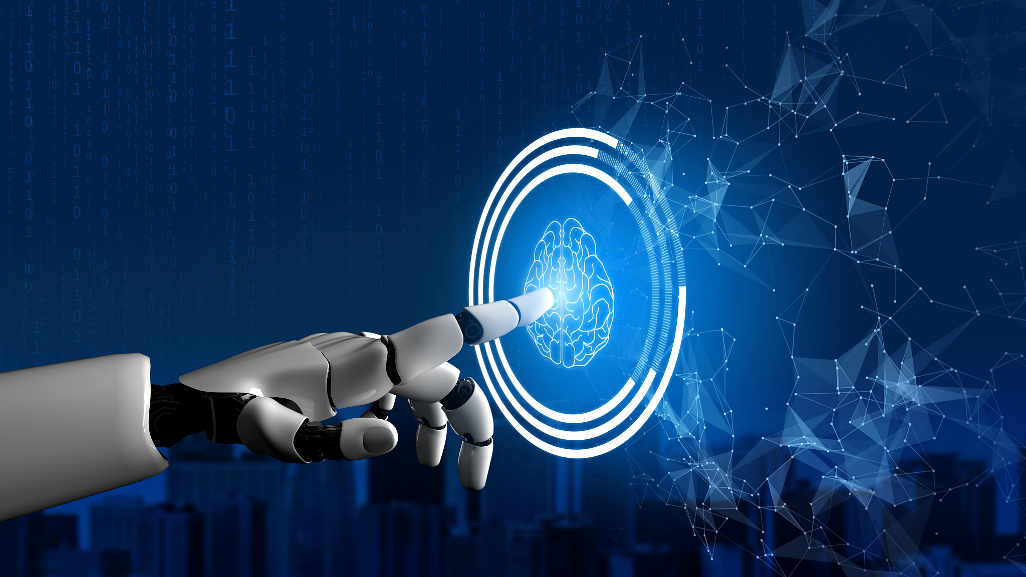 futuristic robot artificial intelligence concept.