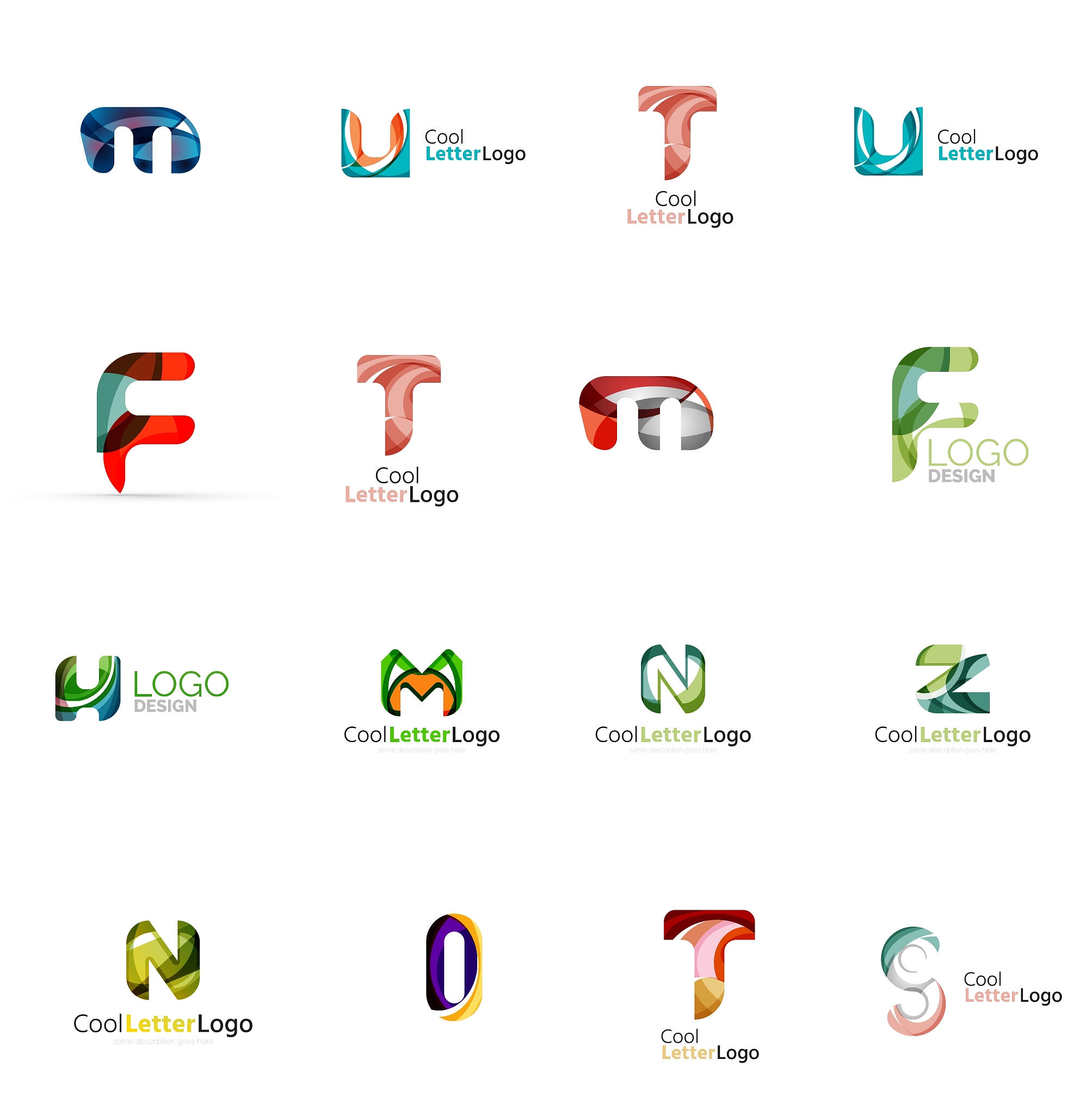 set of universal company logo ideas business icon