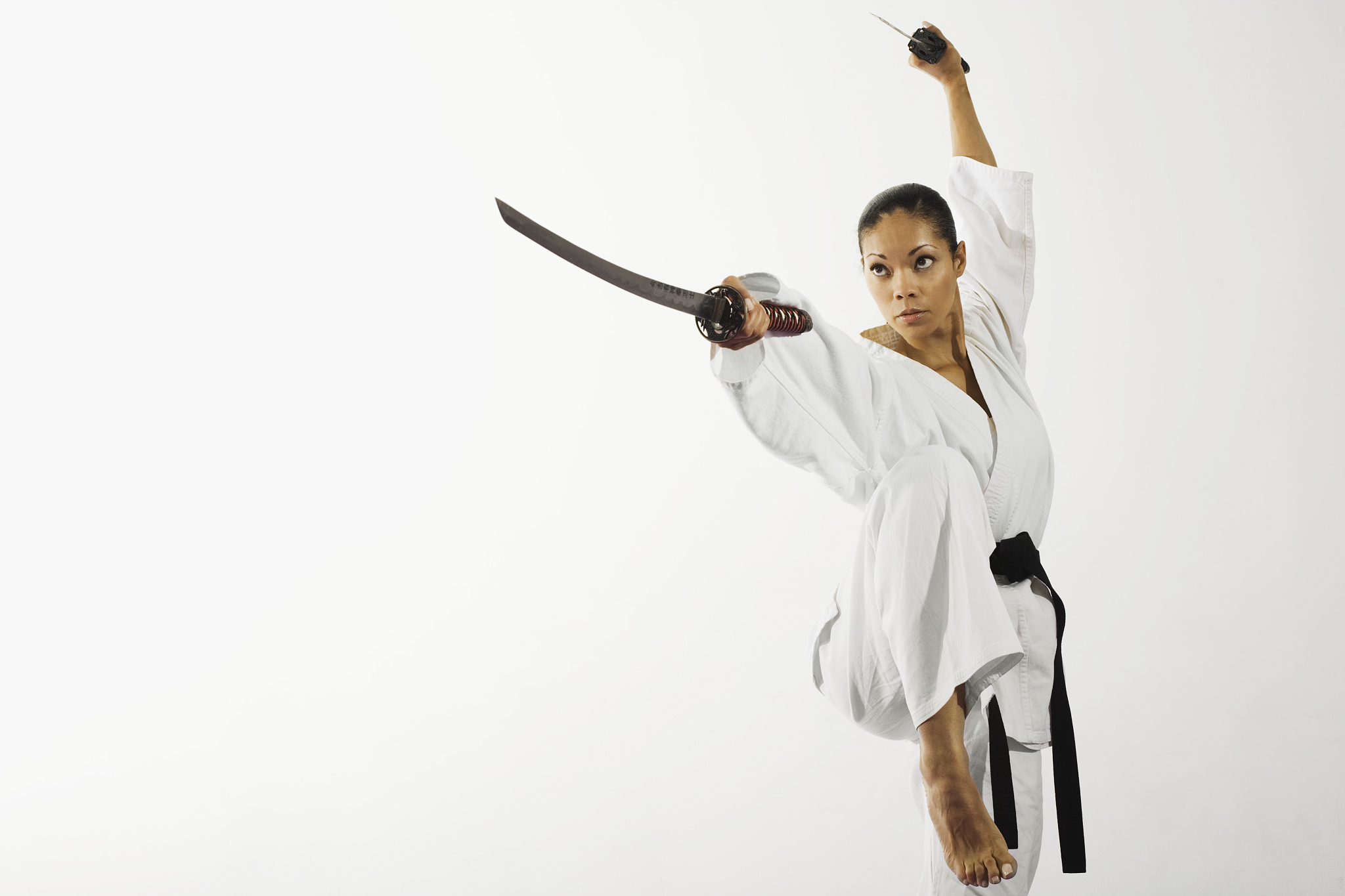 woman practicing martial arts